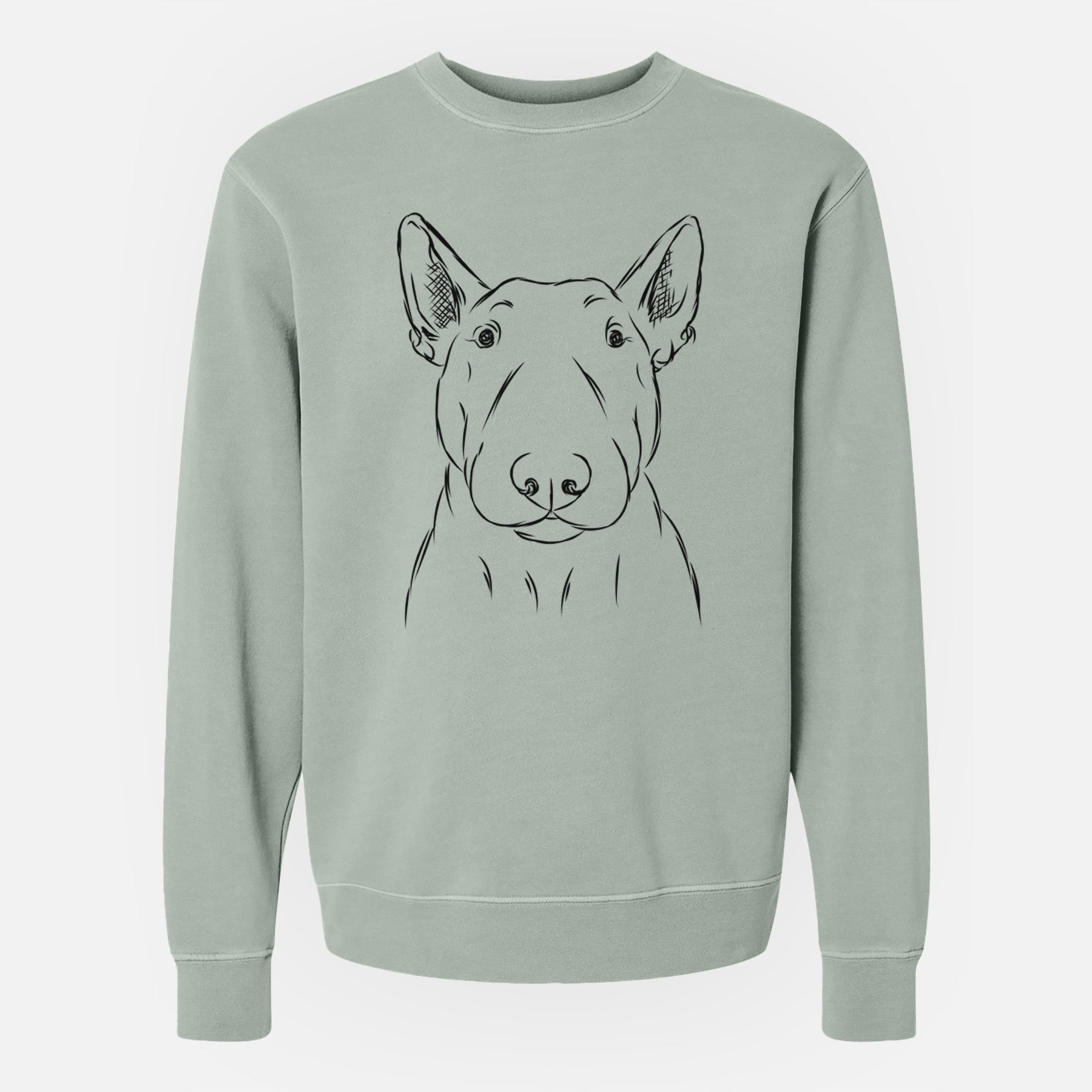 Bare Jett the Bull Terrier - Unisex Pigment Dyed Crew Sweatshirt