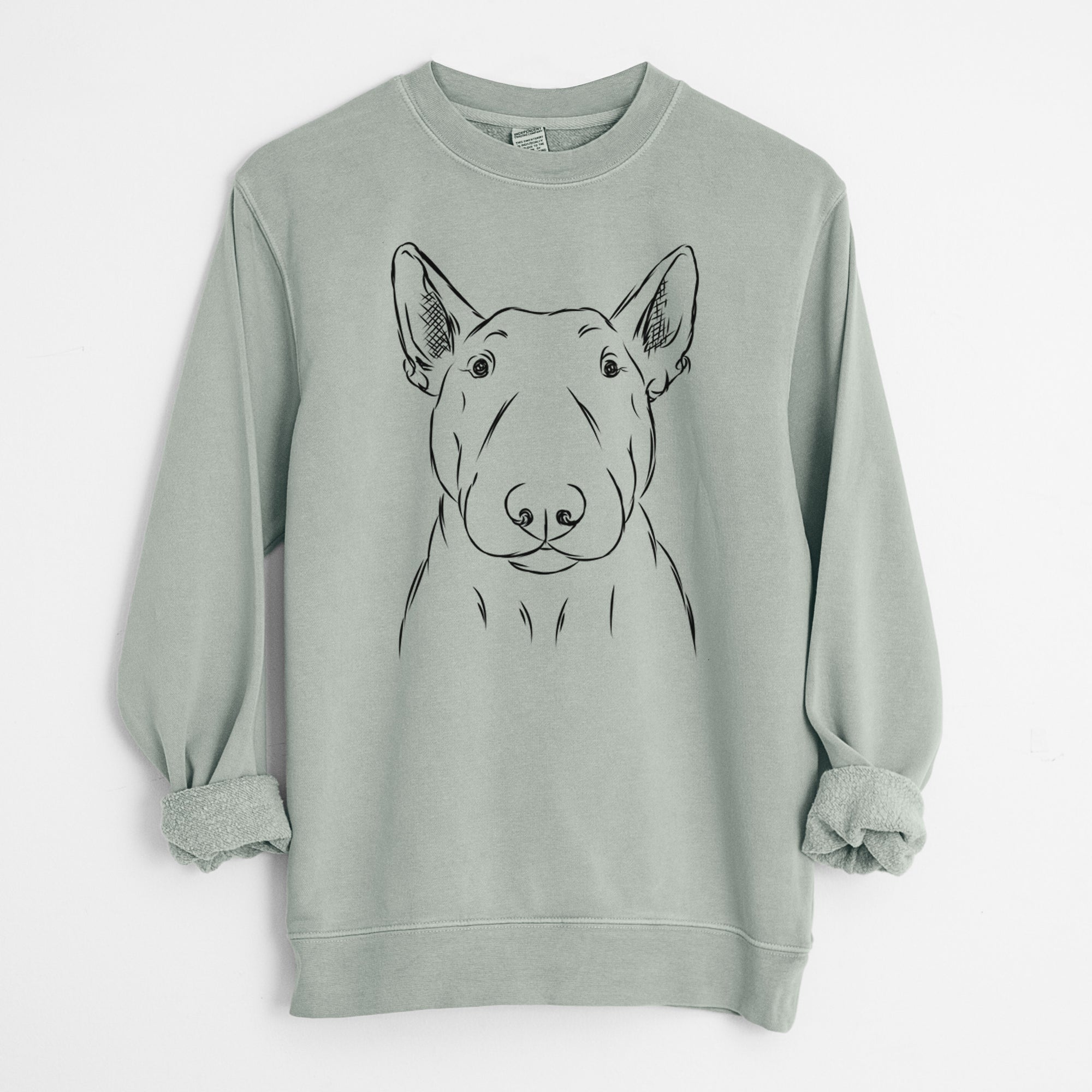 Bare Jett the Bull Terrier - Unisex Pigment Dyed Crew Sweatshirt