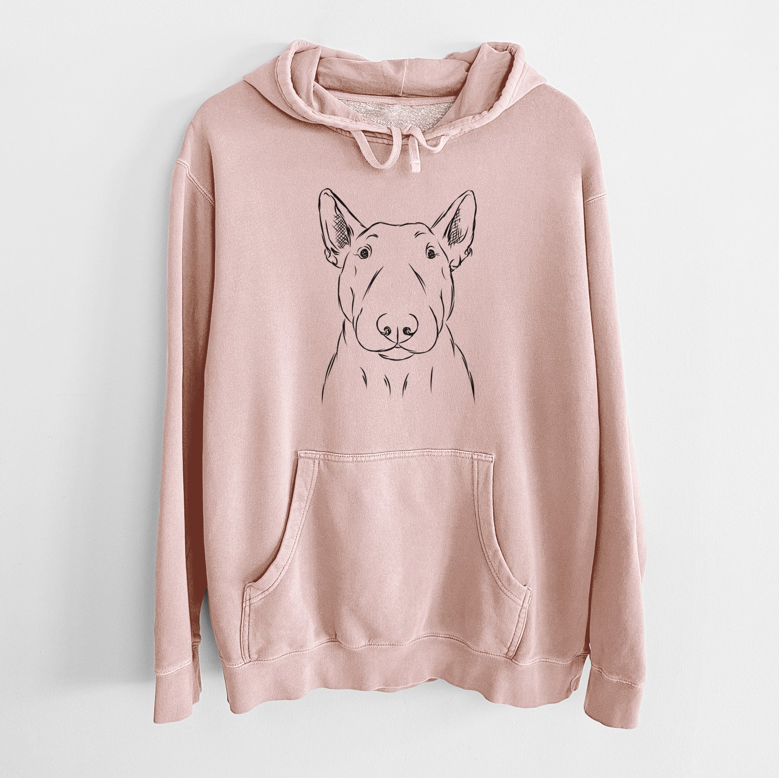 Bare Jett the Bull Terrier - Unisex Pigment Dyed Hoodie