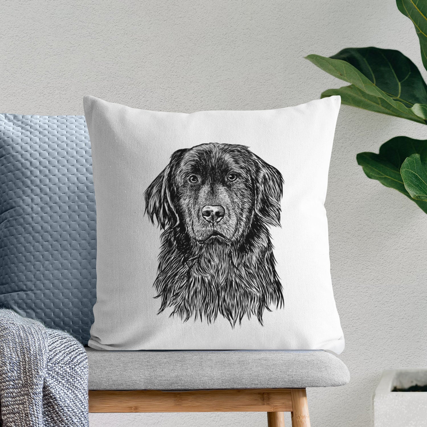 Jinx the Newfoundland - Throw Pillow Cover