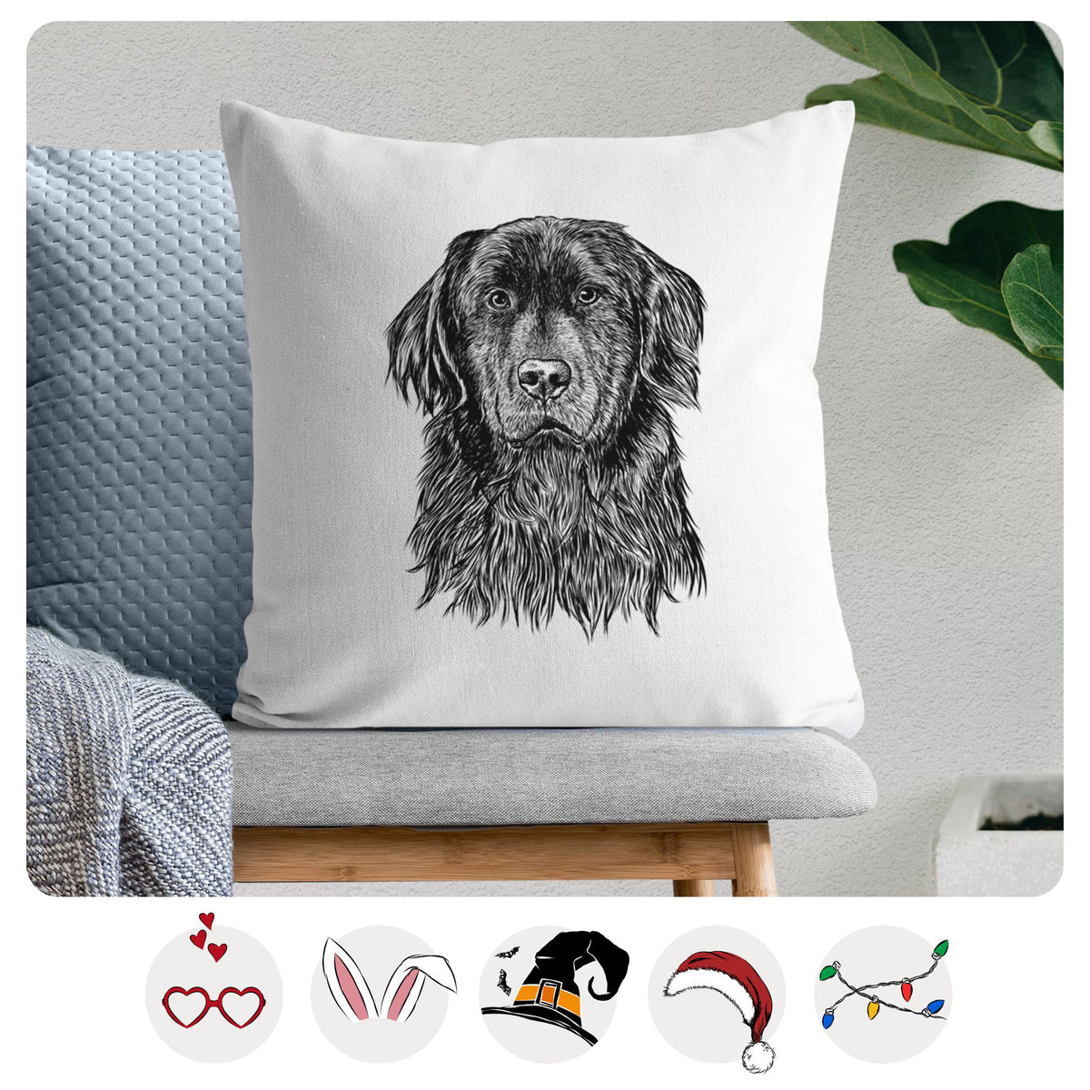 Jinx the Newfoundland - Throw Pillow Cover