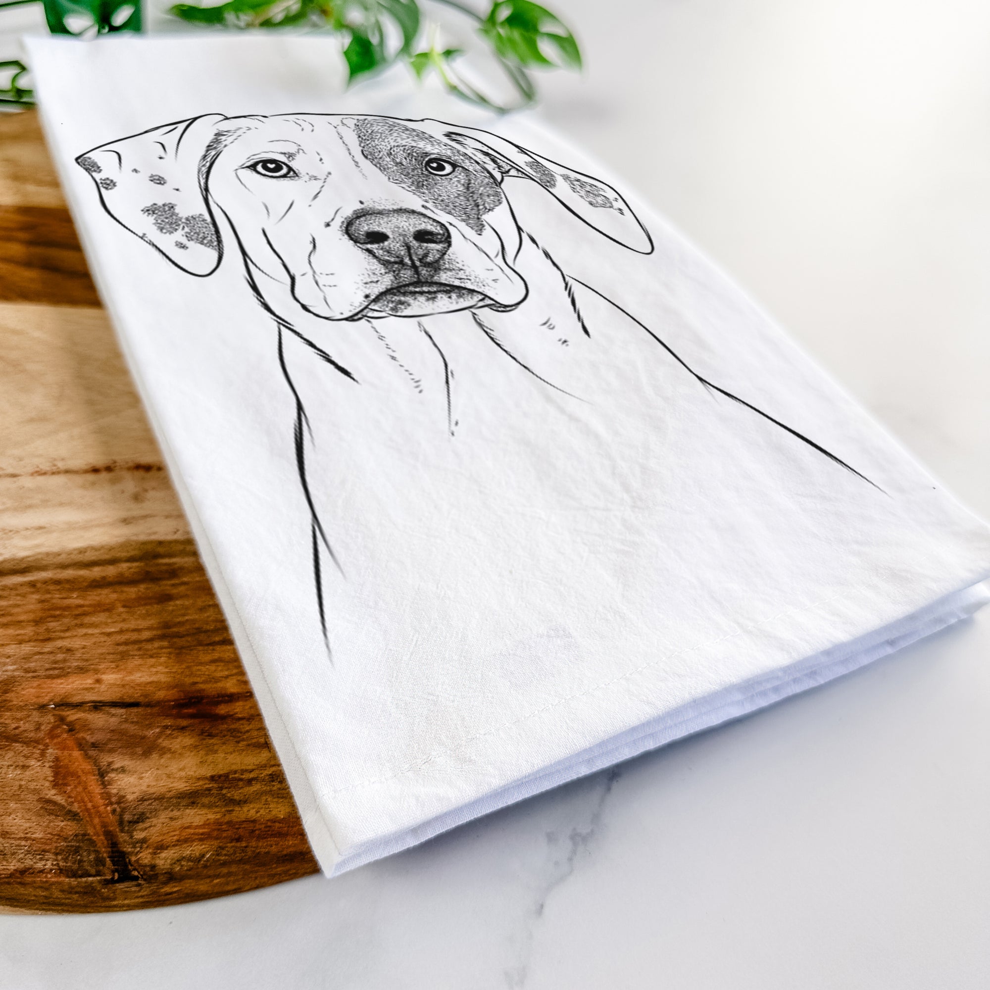 Julio the Dogo Argentino Mix Tea Towel