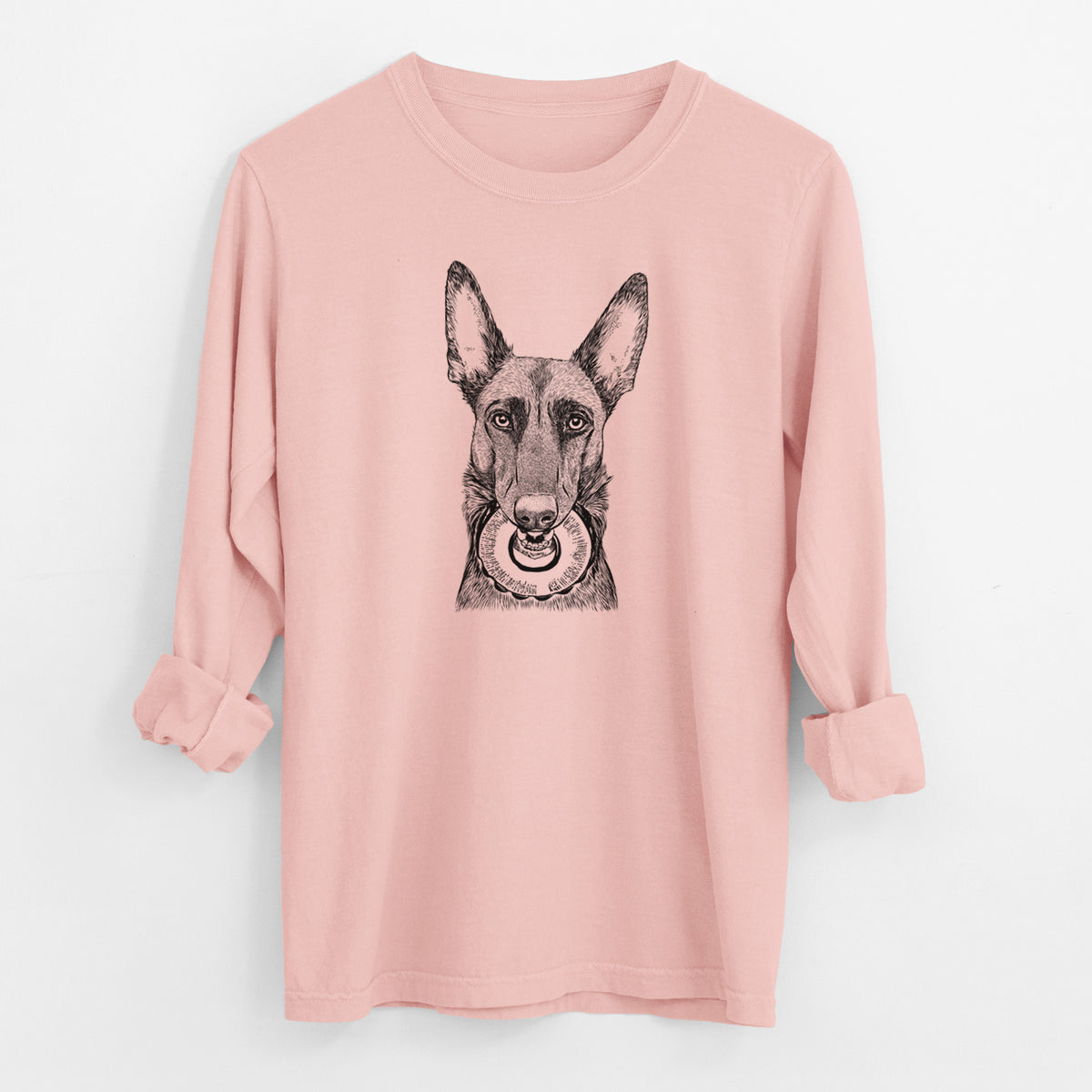 Bare Juno the Belgian Malinois - Men's Heavyweight 100% Cotton Long Sleeve