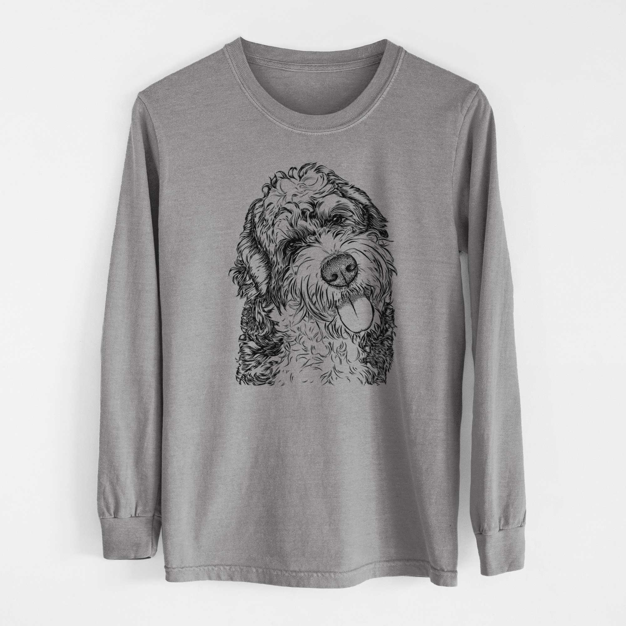 Bare Kaci the Bernedoodle - Men's Heavyweight 100% Cotton Long Sleeve