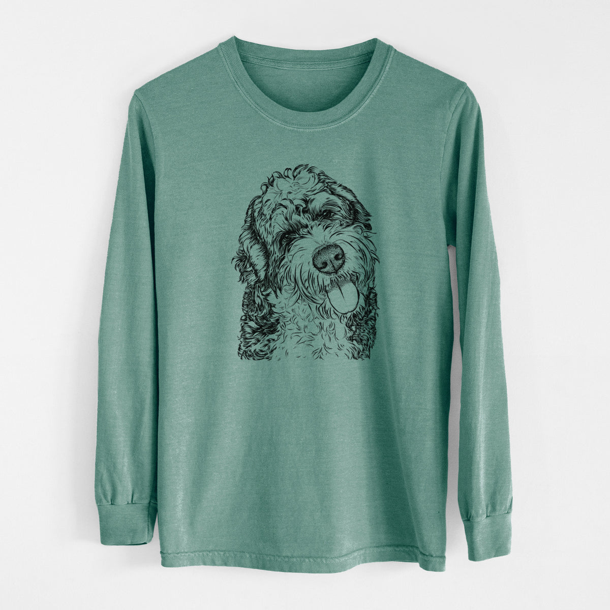 Bare Kaci the Bernedoodle - Men's Heavyweight 100% Cotton Long Sleeve