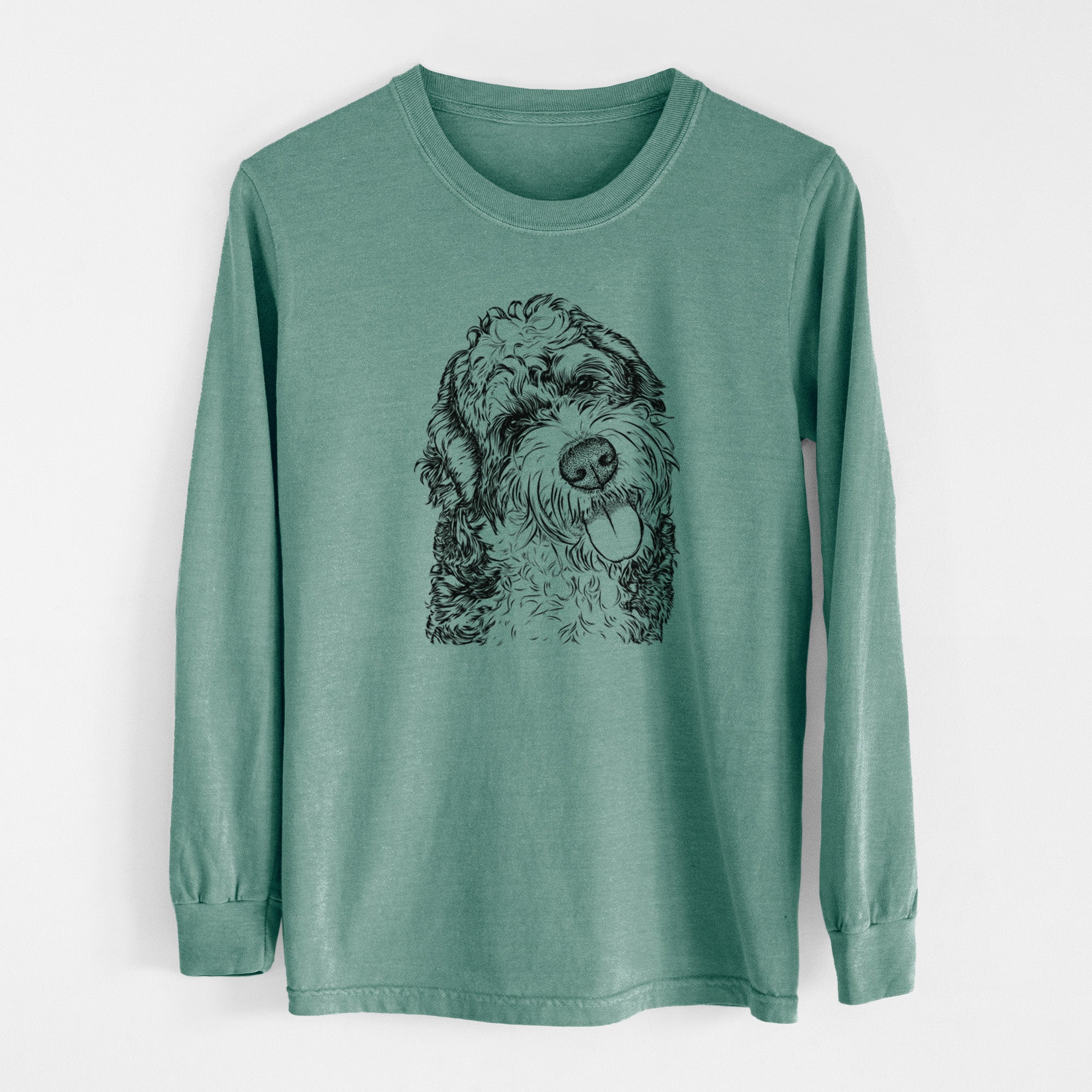 Bare Kaci the Bernedoodle - Men's Heavyweight 100% Cotton Long Sleeve