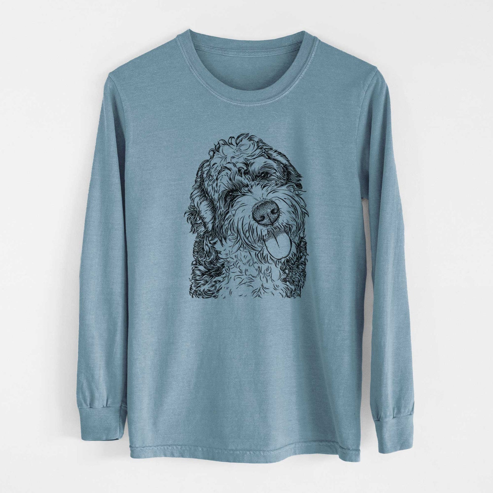 Bare Kaci the Bernedoodle - Men's Heavyweight 100% Cotton Long Sleeve
