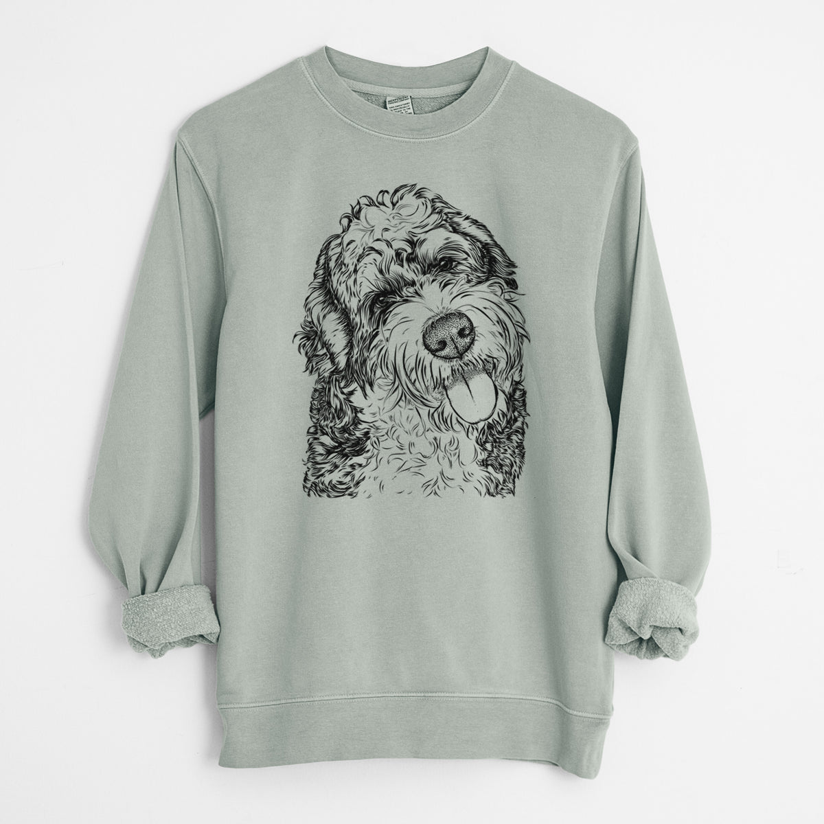 Bare Kaci the Bernedoodle - Unisex Pigment Dyed Crew Sweatshirt
