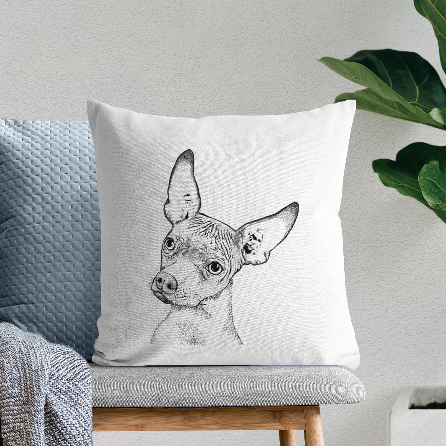 Kahlo the Xoloitzcuintli - Throw Pillow Cover