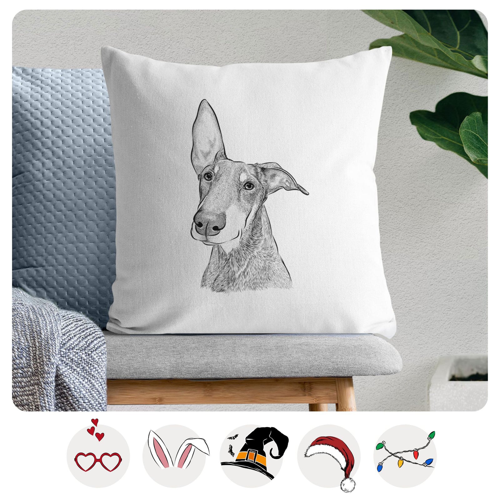 Kain the Doberman Pinscher - Throw Pillow Cover