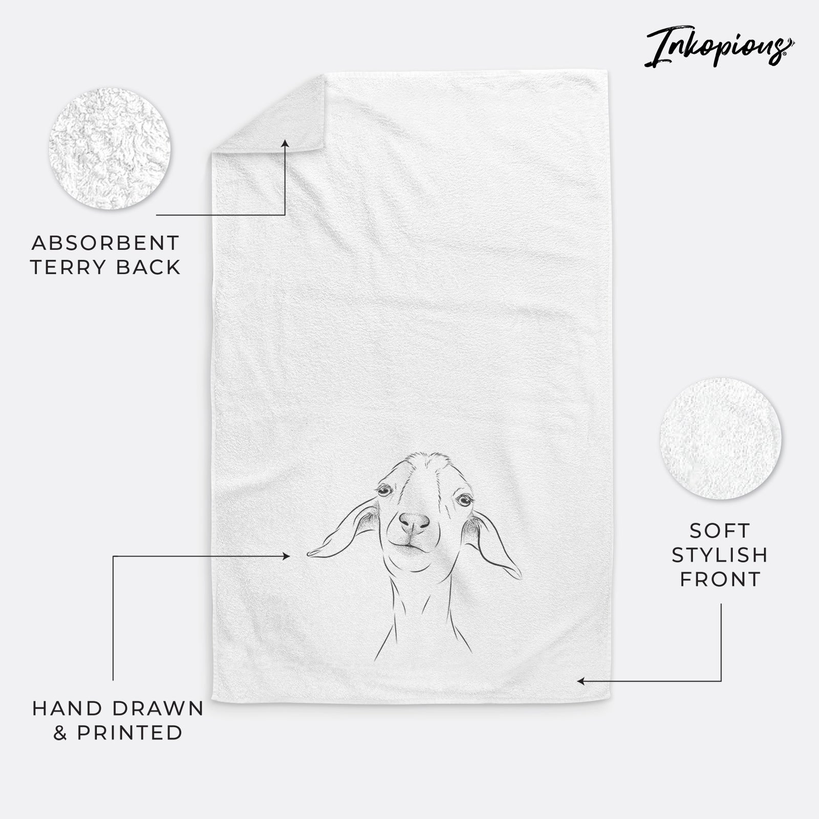 Kara Dune the Spanish Boer Goat Decorative Hand Towel