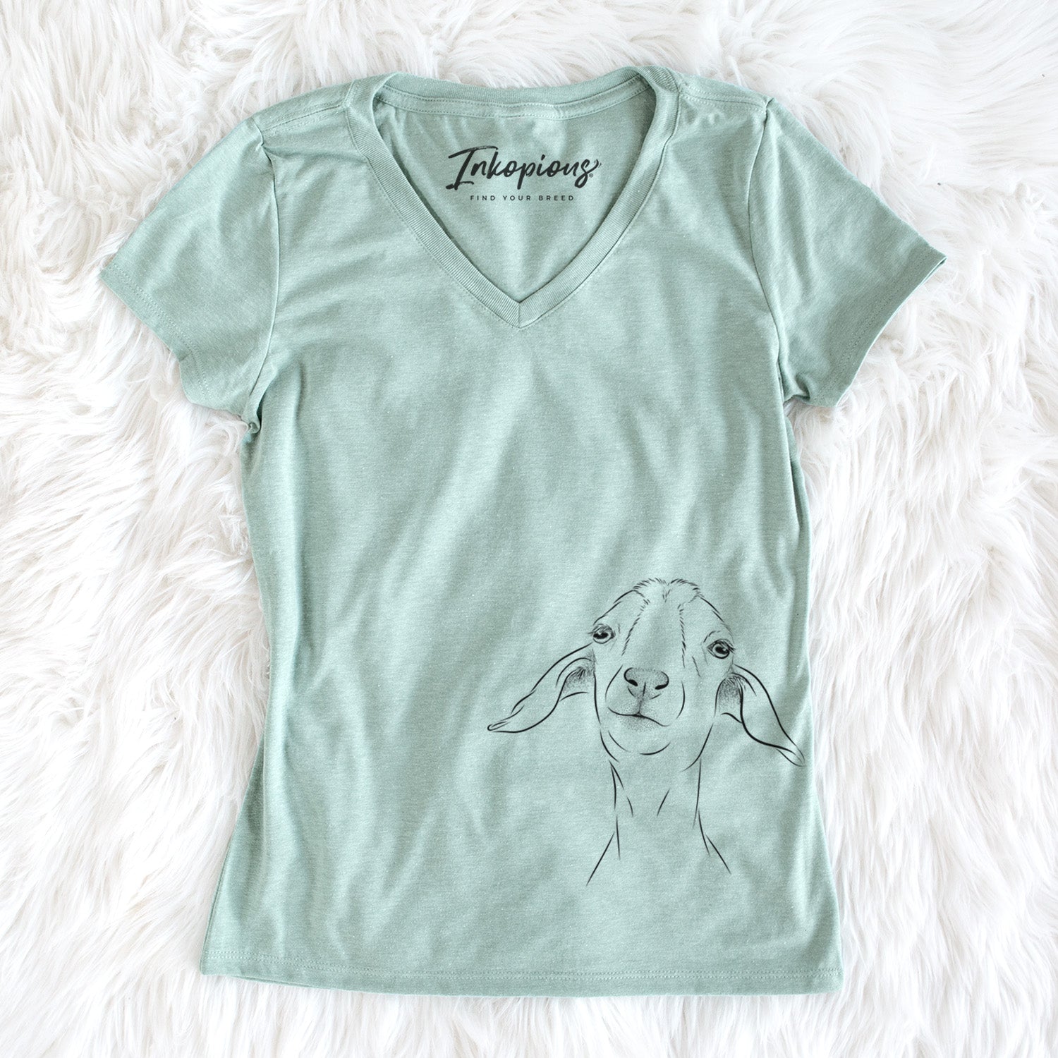 Bare Kara Dune the Spanish Boer Goat - Women's V-neck Shirt