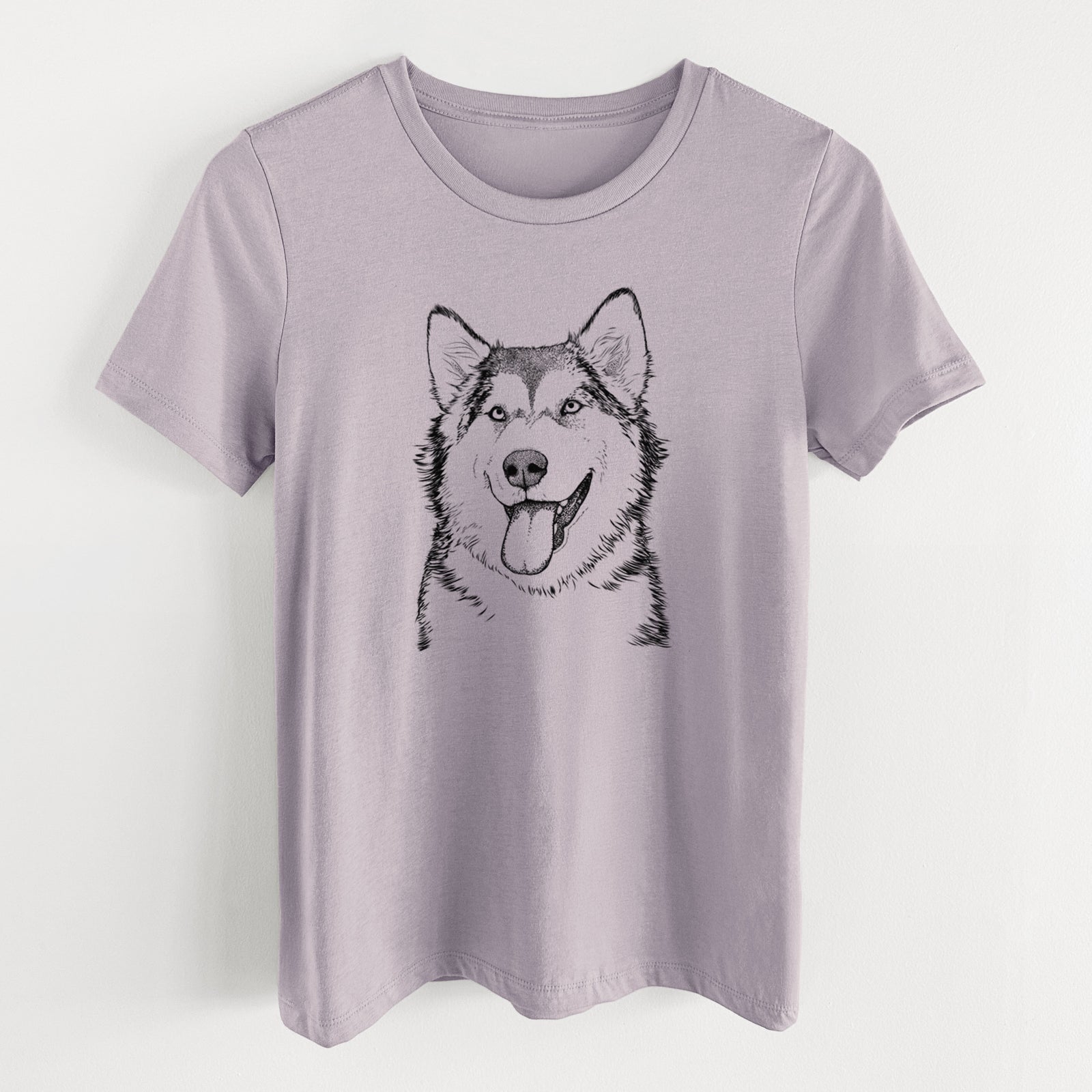 Bare Kaskae the Alaskan Malamute - Women's Lightweight Relaxed Fit 100% Cotton Crewneck