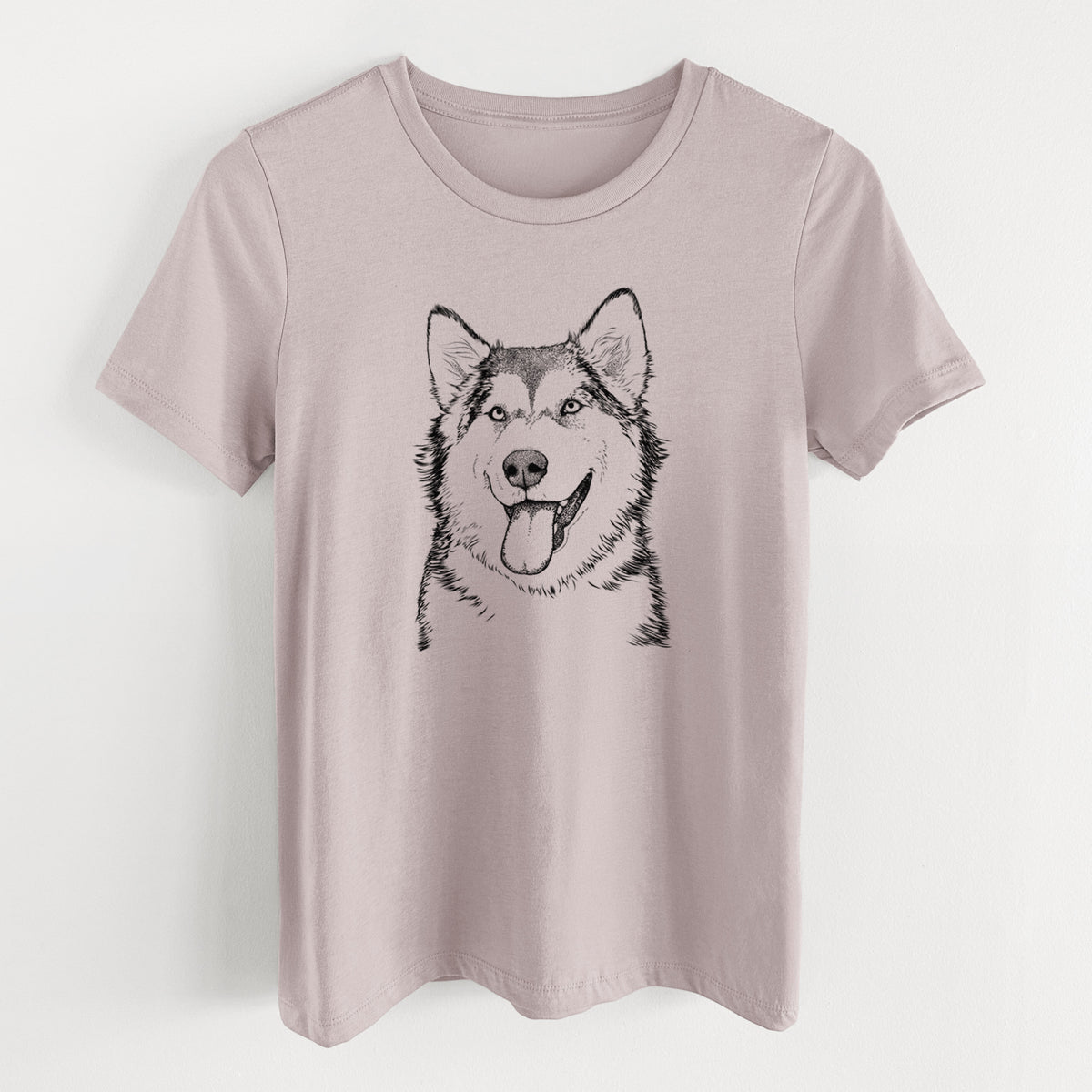 Bare Kaskae the Alaskan Malamute - Women's Lightweight Relaxed Fit 100% Cotton Crewneck