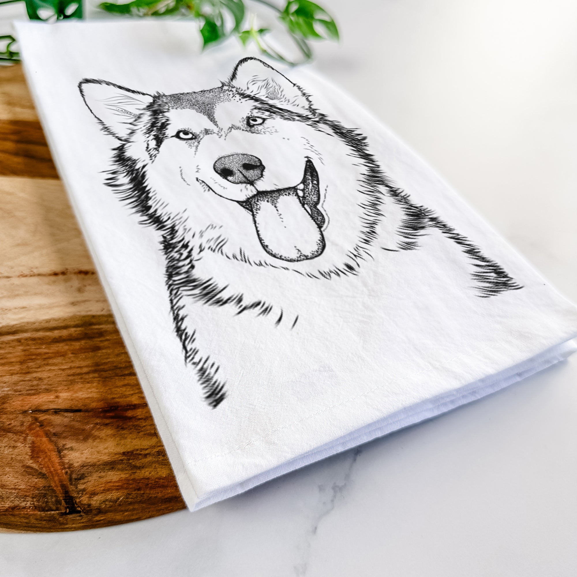 Kaskae the Alaskan Malamute Tea Towel