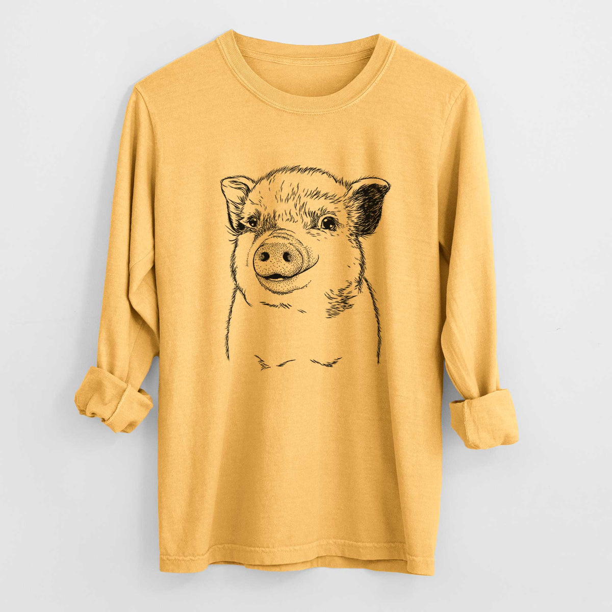 Bare Kevin the Spotted Pig - Men's Heavyweight 100% Cotton Long Sleeve