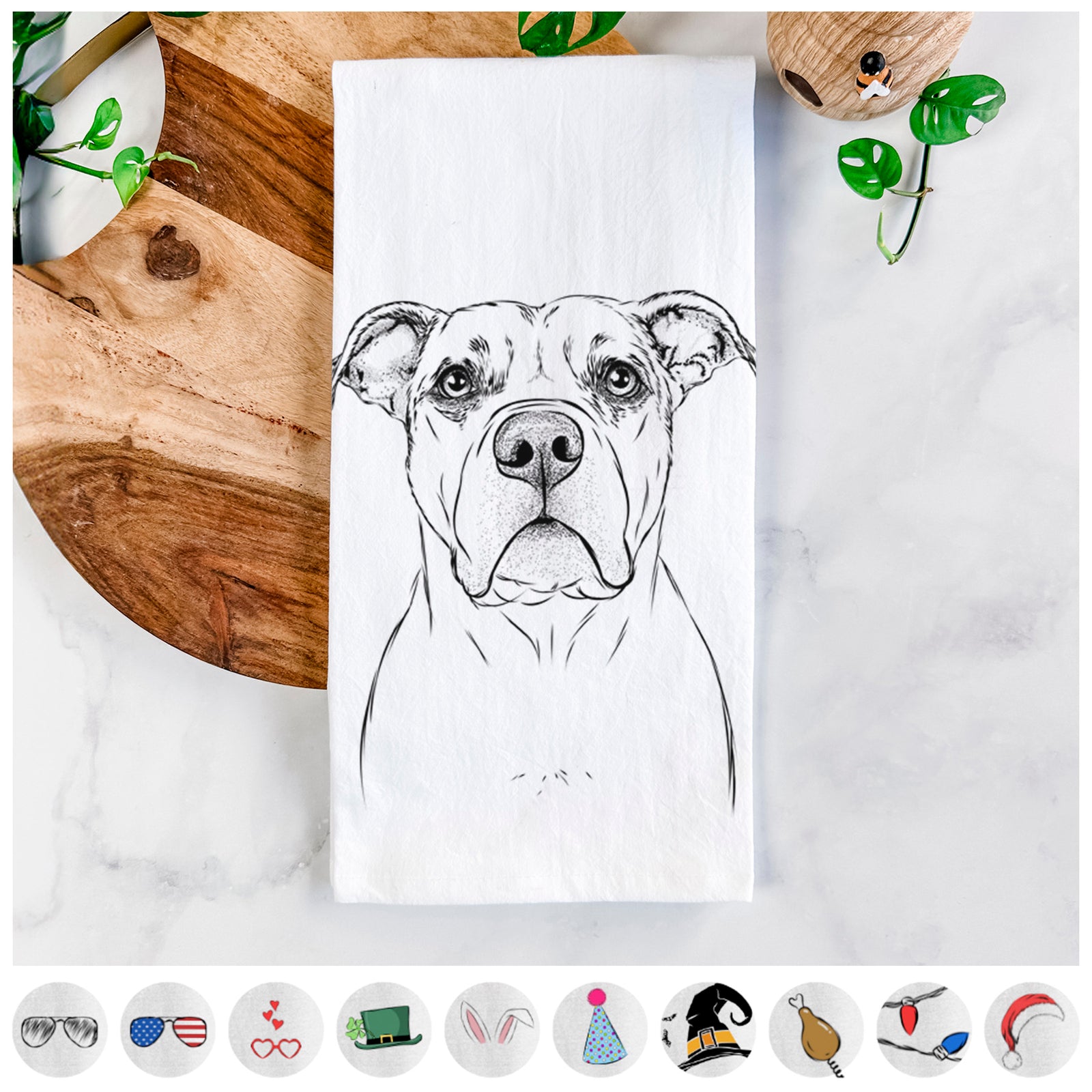 KiaOra the Pitbull Mix Tea Towel