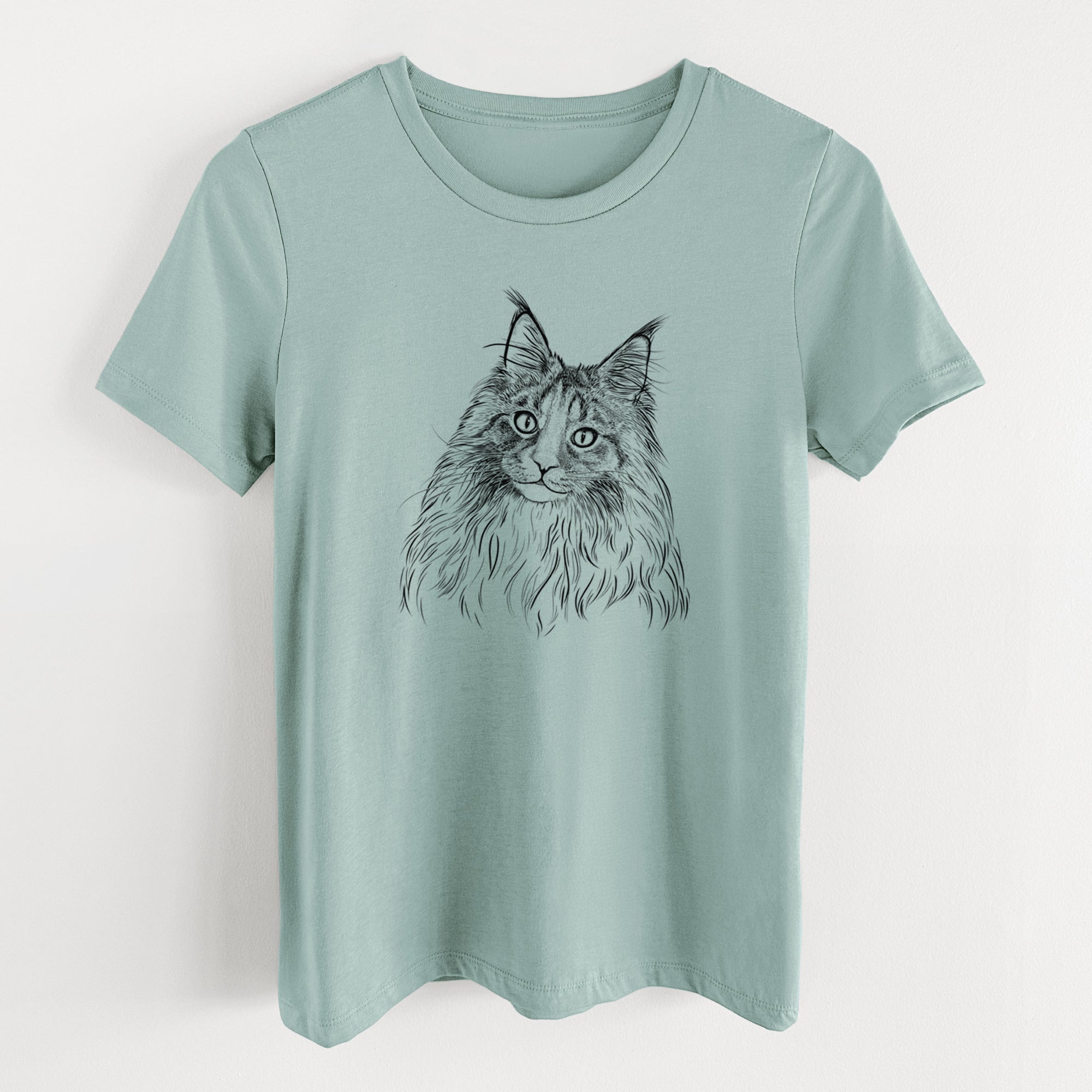 Bare Kiki the Maine Coon Cat - Women's Lightweight Relaxed Fit 100% Cotton Crewneck
