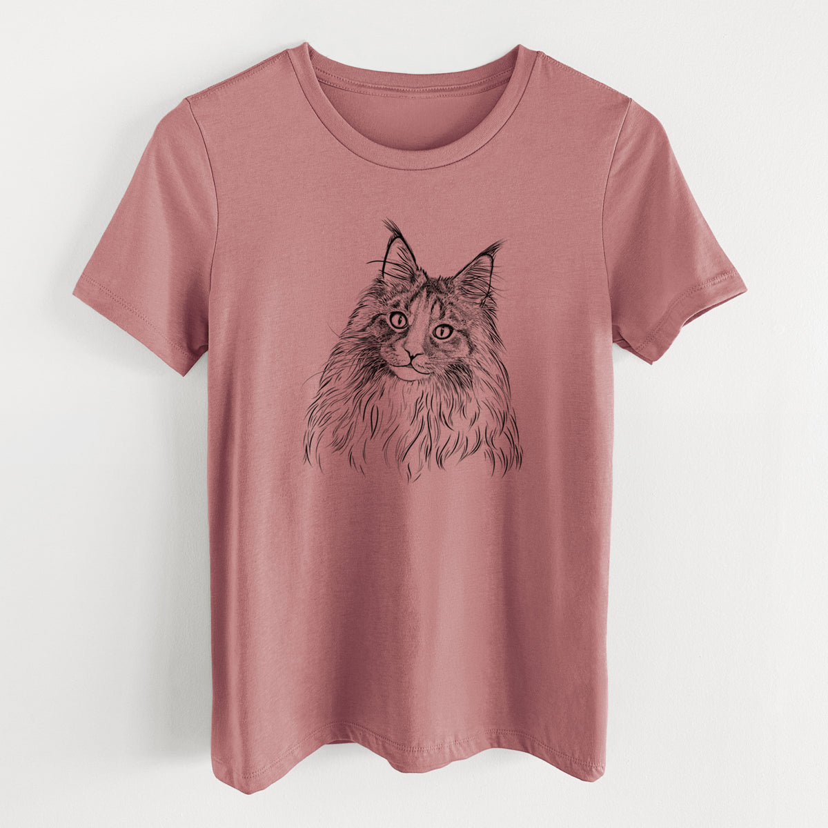Bare Kiki the Maine Coon Cat - Women's Lightweight Relaxed Fit 100% Cotton Crewneck
