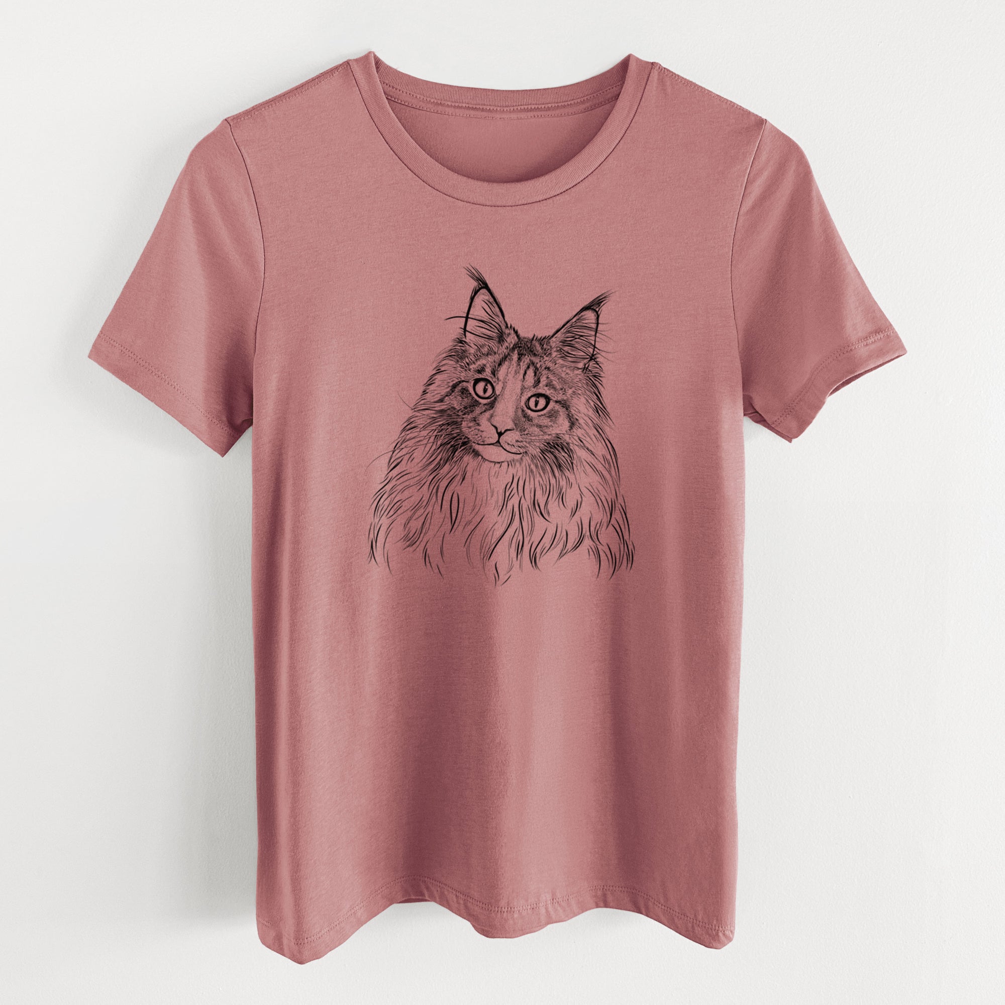 Bare Kiki the Maine Coon Cat - Women's Lightweight Relaxed Fit 100% Cotton Crewneck