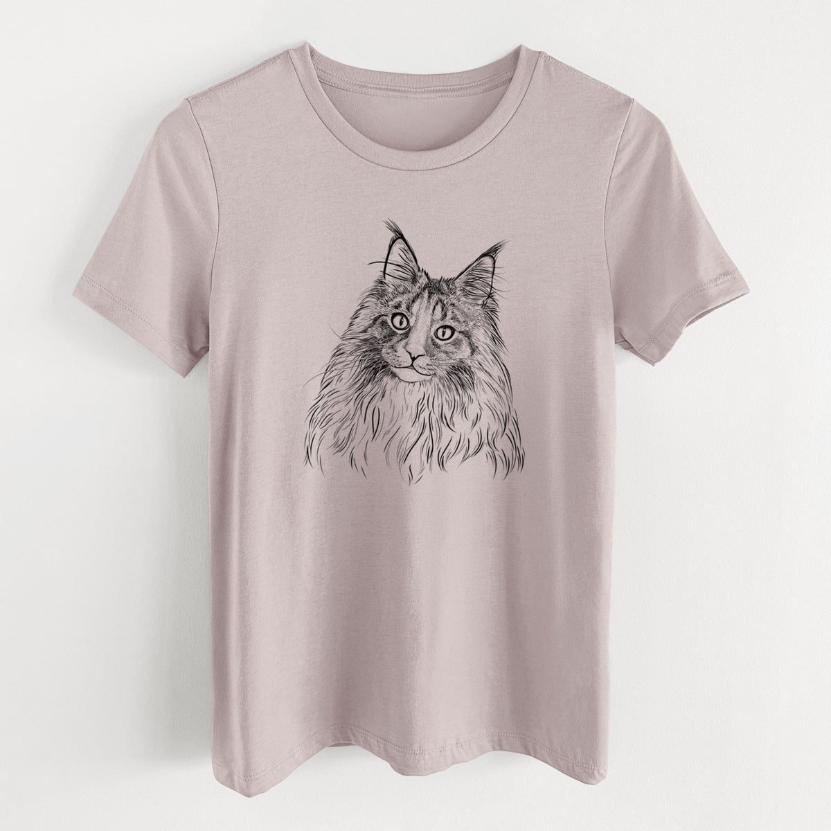Bare Kiki the Maine Coon Cat - Women's Lightweight Relaxed Fit 100% Cotton Crewneck
