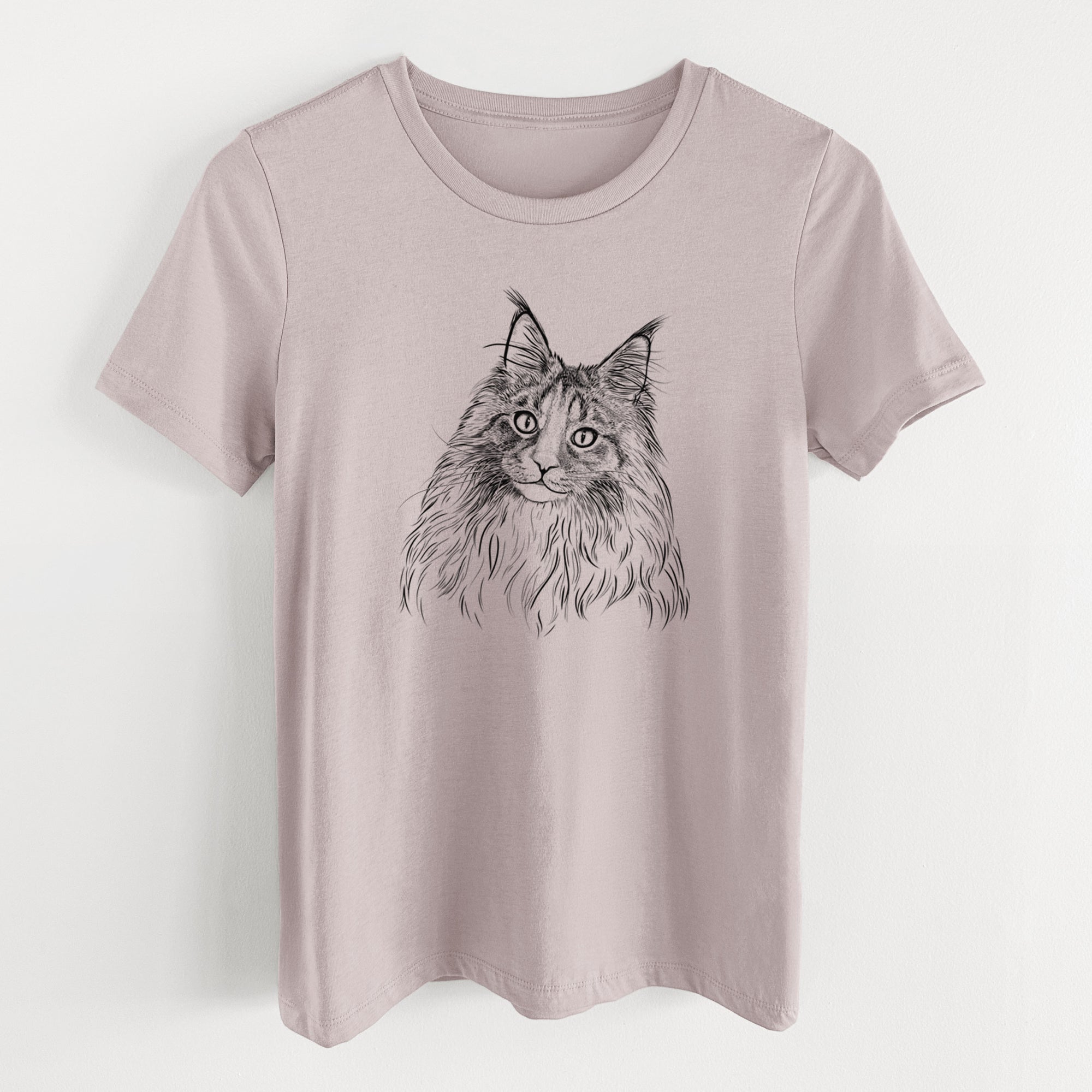 Bare Kiki the Maine Coon Cat - Women's Lightweight Relaxed Fit 100% Cotton Crewneck