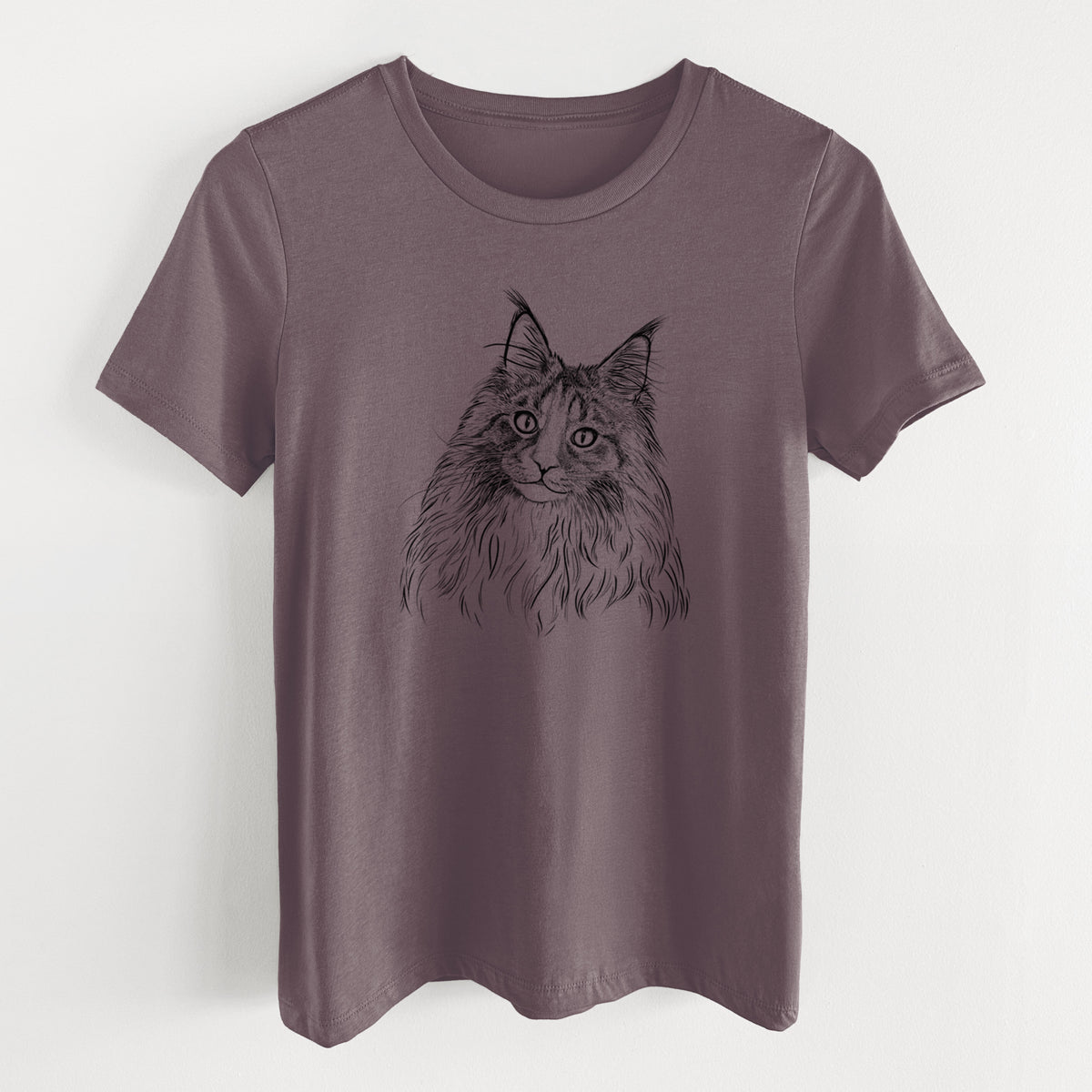 Bare Kiki the Maine Coon Cat - Women's Lightweight Relaxed Fit 100% Cotton Crewneck