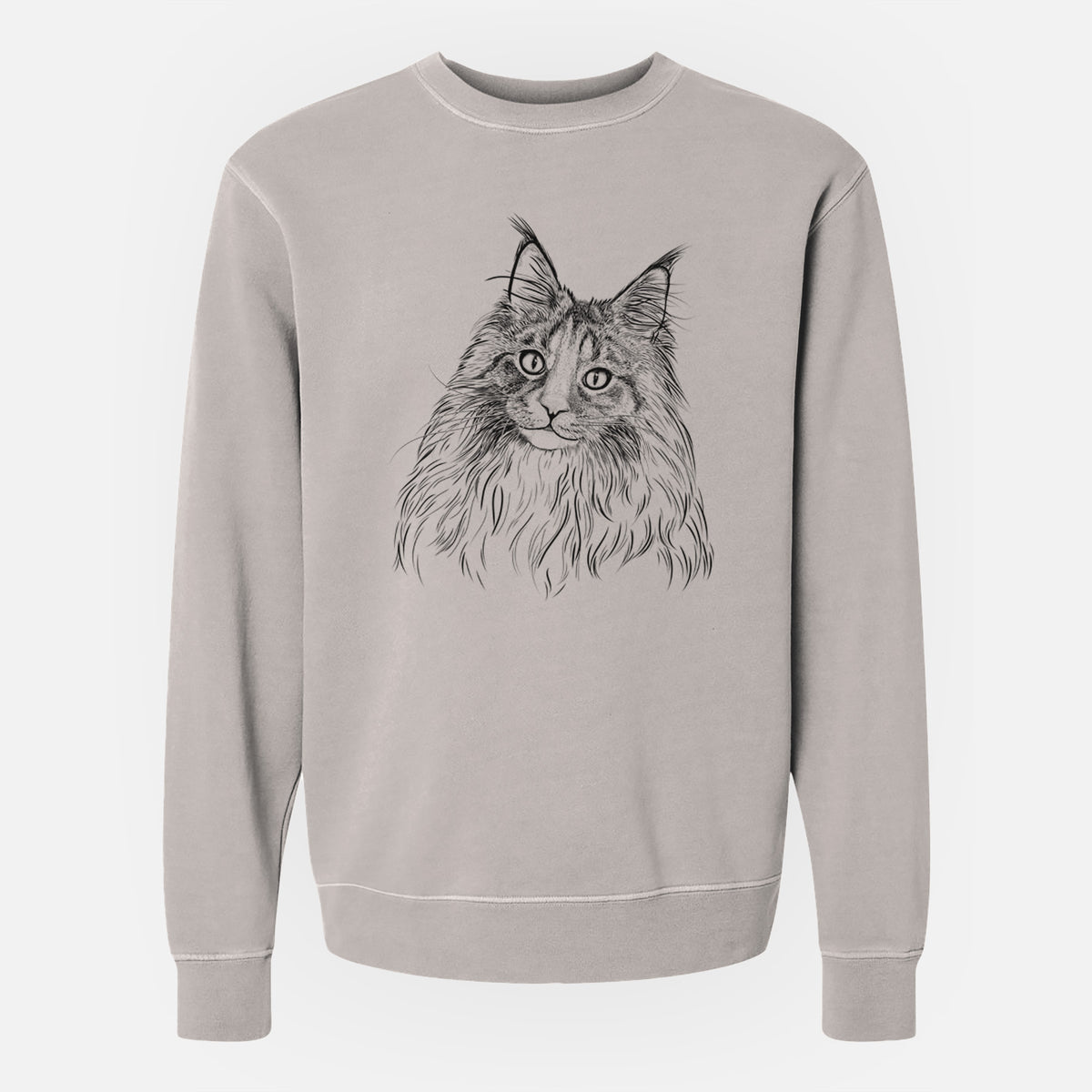 Bare Kiki the Maine Coon Cat - Unisex Pigment Dyed Crew Sweatshirt