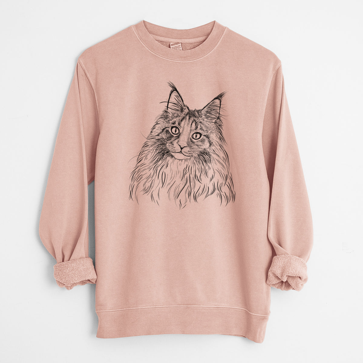 Bare Kiki the Maine Coon Cat - Unisex Pigment Dyed Crew Sweatshirt