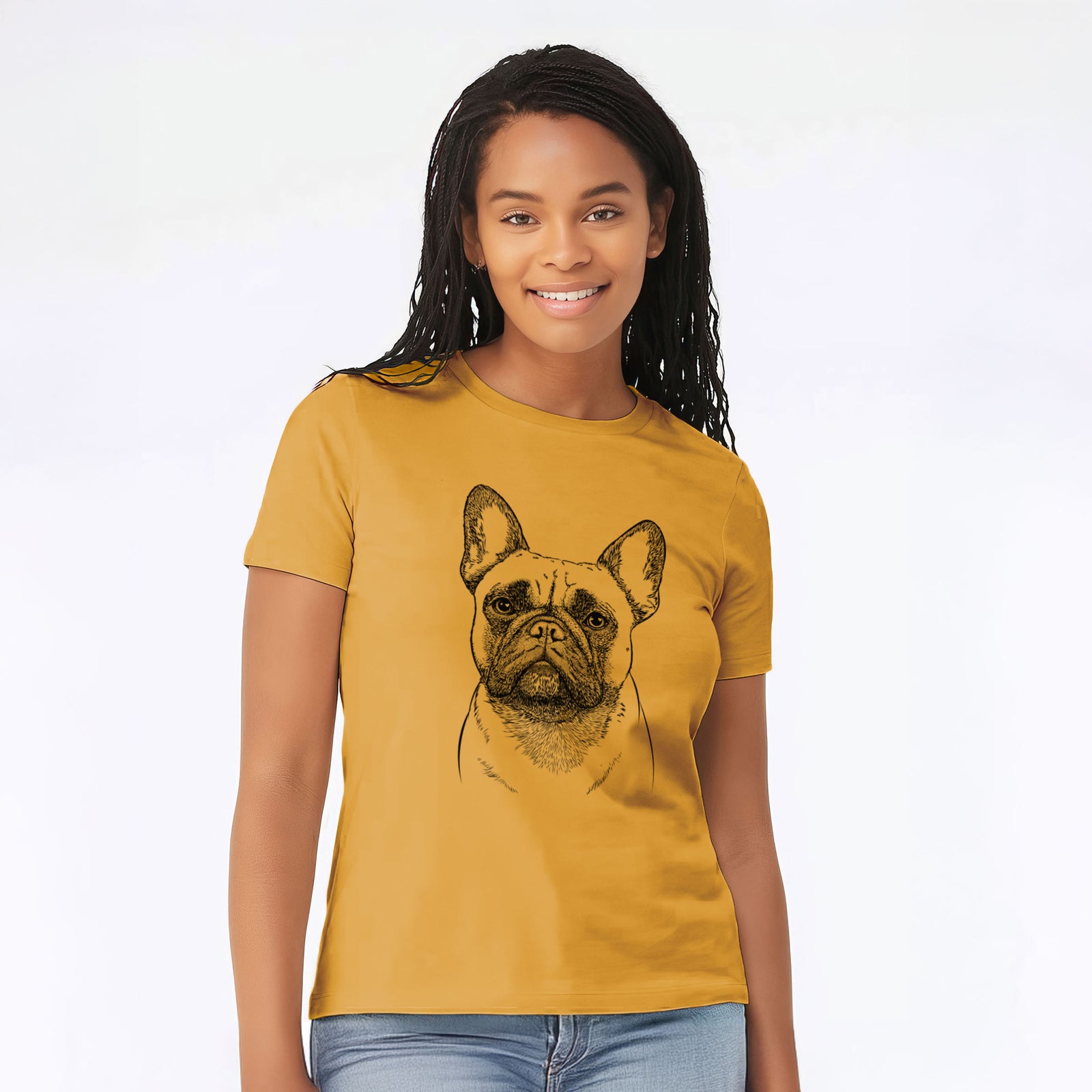 Bare Kingsleigh the French Bulldog - Women's Lightweight Relaxed Fit 100% Cotton Crewneck