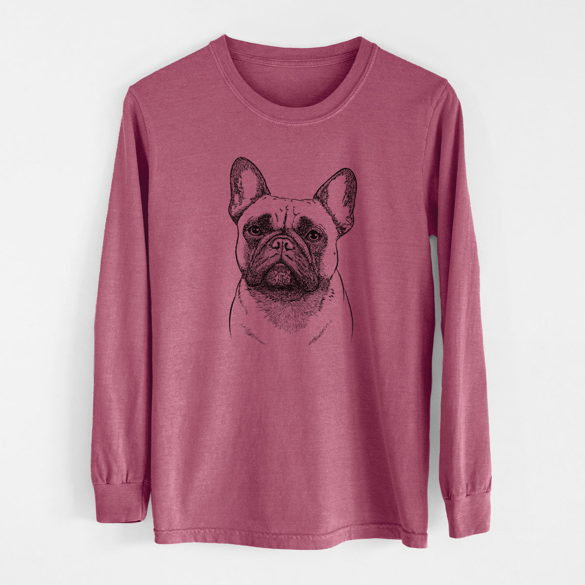 Bare Kingsleigh the French Bulldog - Men's Heavyweight 100% Cotton Long Sleeve