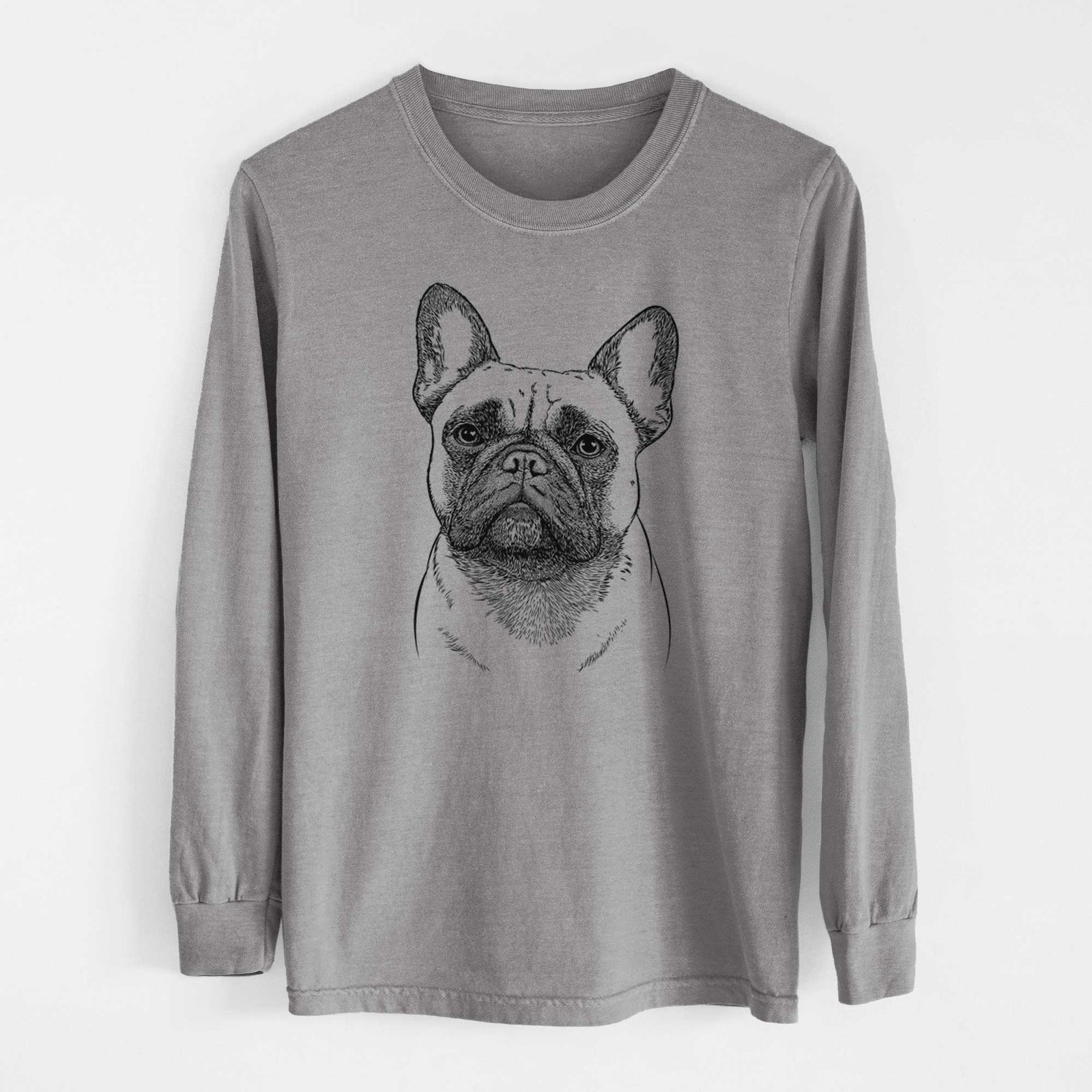 Bare Kingsleigh the French Bulldog - Men's Heavyweight 100% Cotton Long Sleeve