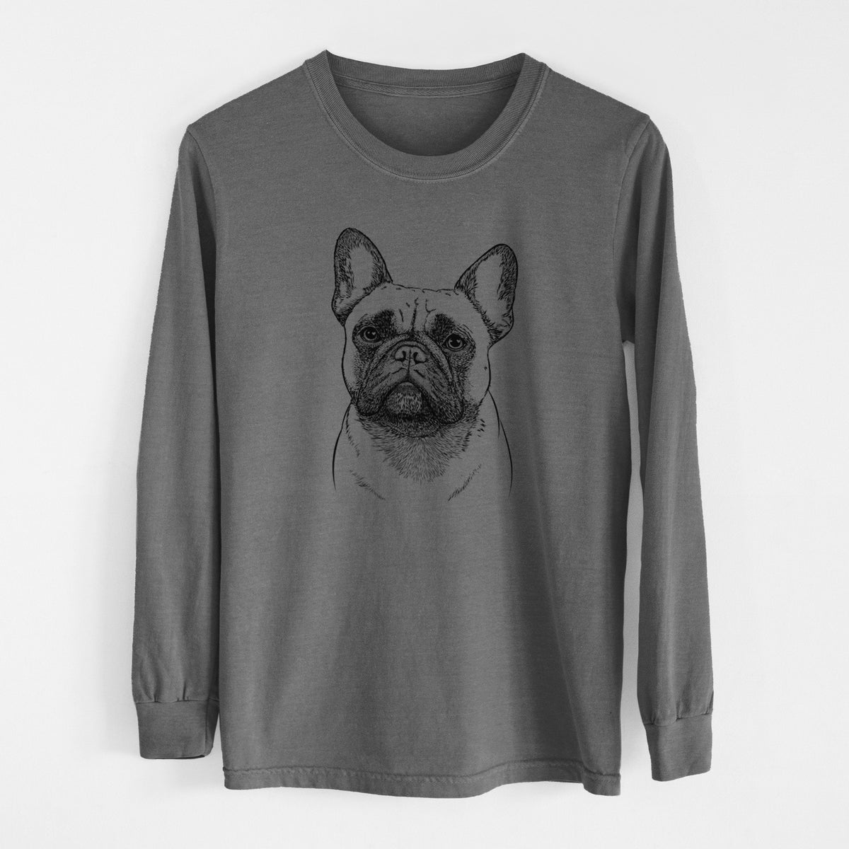 Bare Kingsleigh the French Bulldog - Men's Heavyweight 100% Cotton Long Sleeve