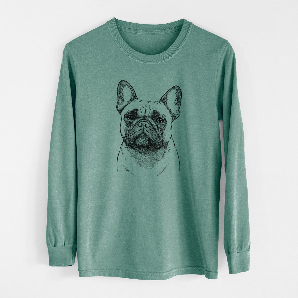 Bare Kingsleigh the French Bulldog - Men's Heavyweight 100% Cotton Long Sleeve