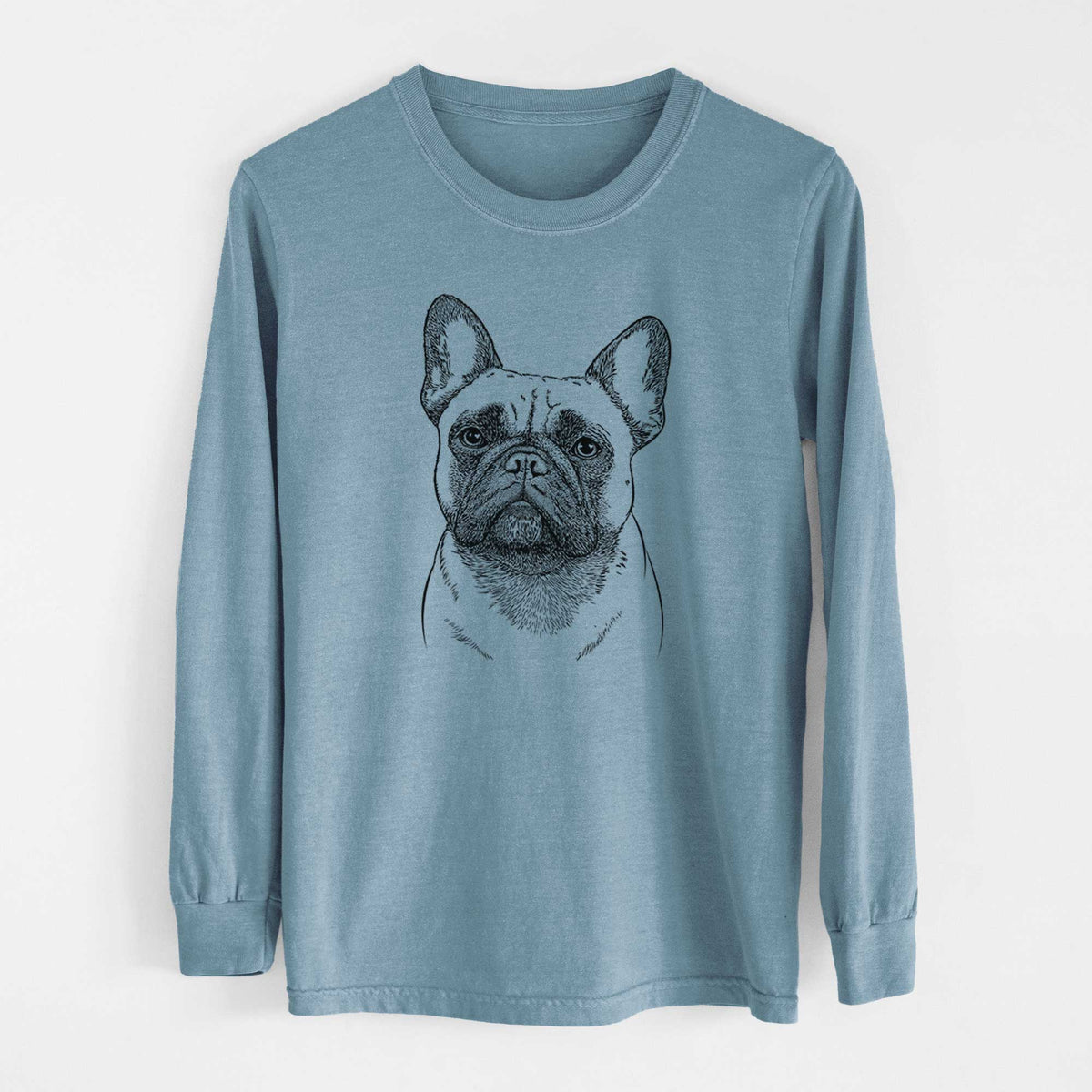 Bare Kingsleigh the French Bulldog - Men's Heavyweight 100% Cotton Long Sleeve
