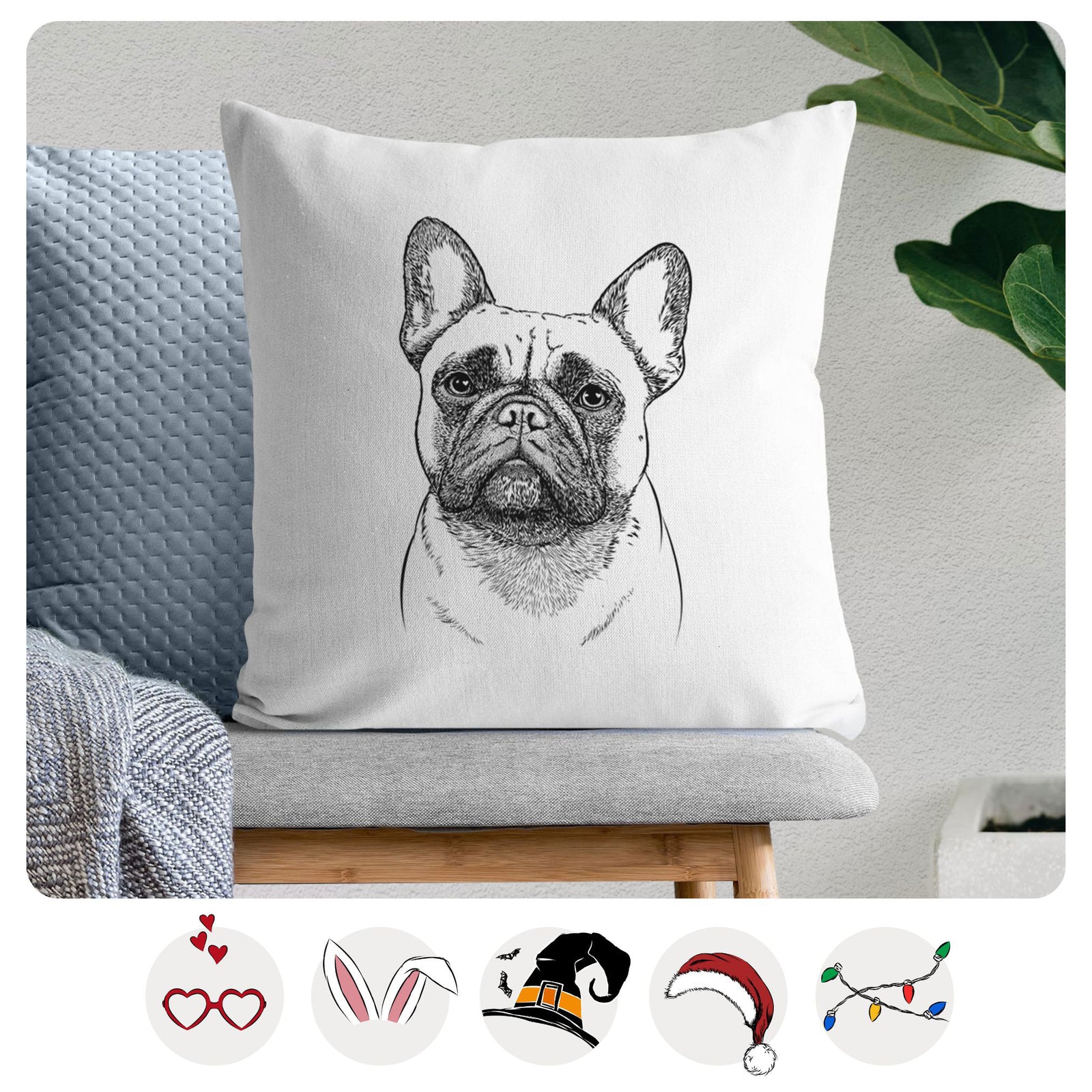 Kingsleigh the French Bulldog - Throw Pillow Cover