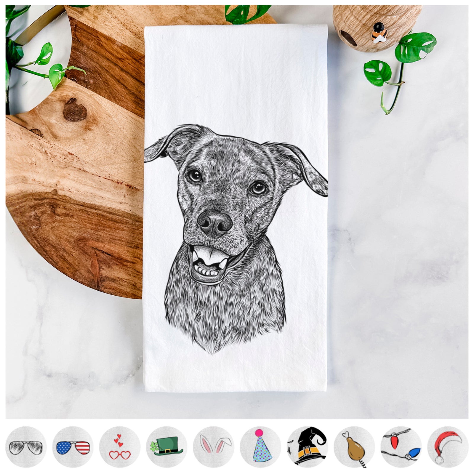 Kirby the Mountain Cur Mix Tea Towel