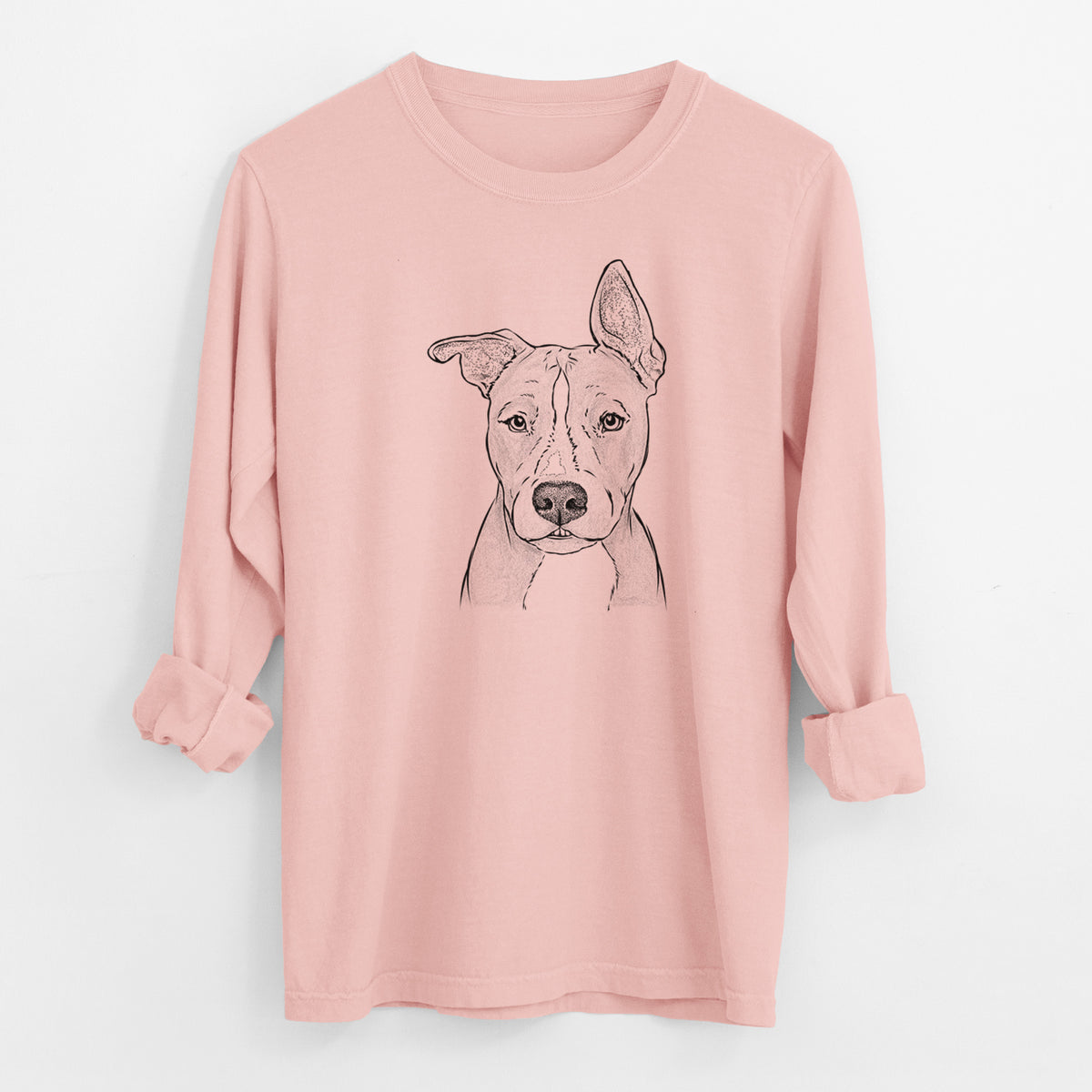 Bare Kisses the Pitbull - Men's Heavyweight 100% Cotton Long Sleeve