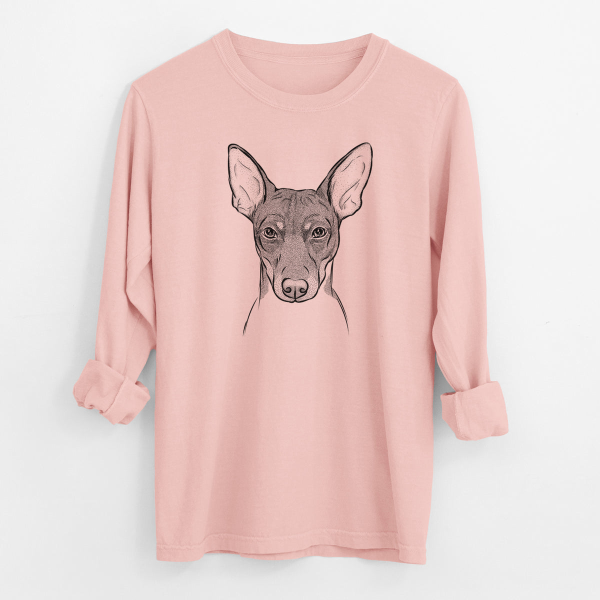 Bare Knox the Rat Terrier - Men's Heavyweight 100% Cotton Long Sleeve