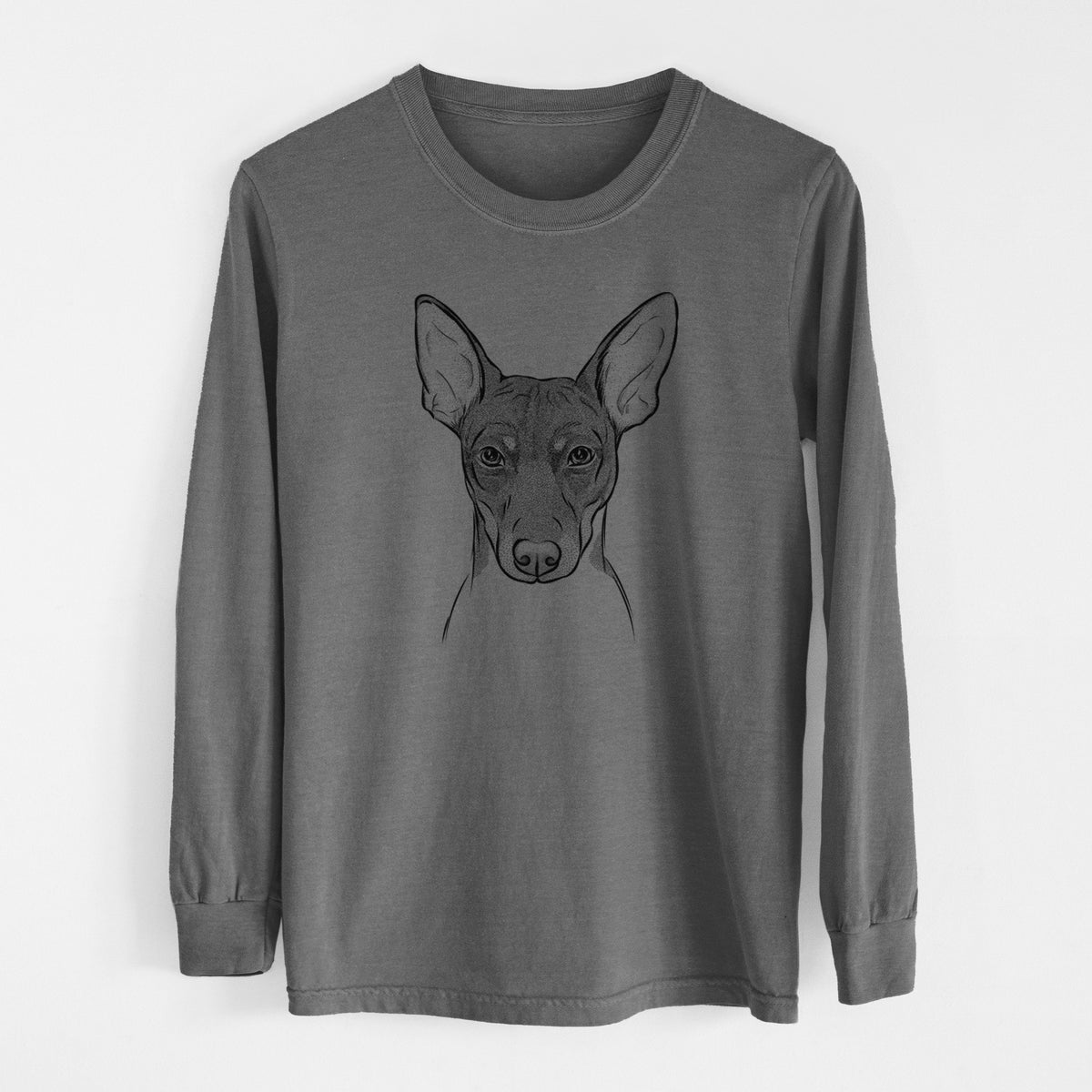 Bare Knox the Rat Terrier - Men's Heavyweight 100% Cotton Long Sleeve