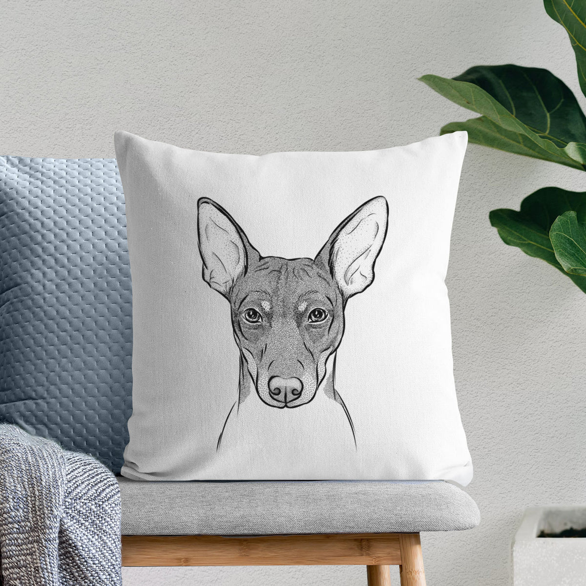 Knox the Rat Terrier - Throw Pillow Cover