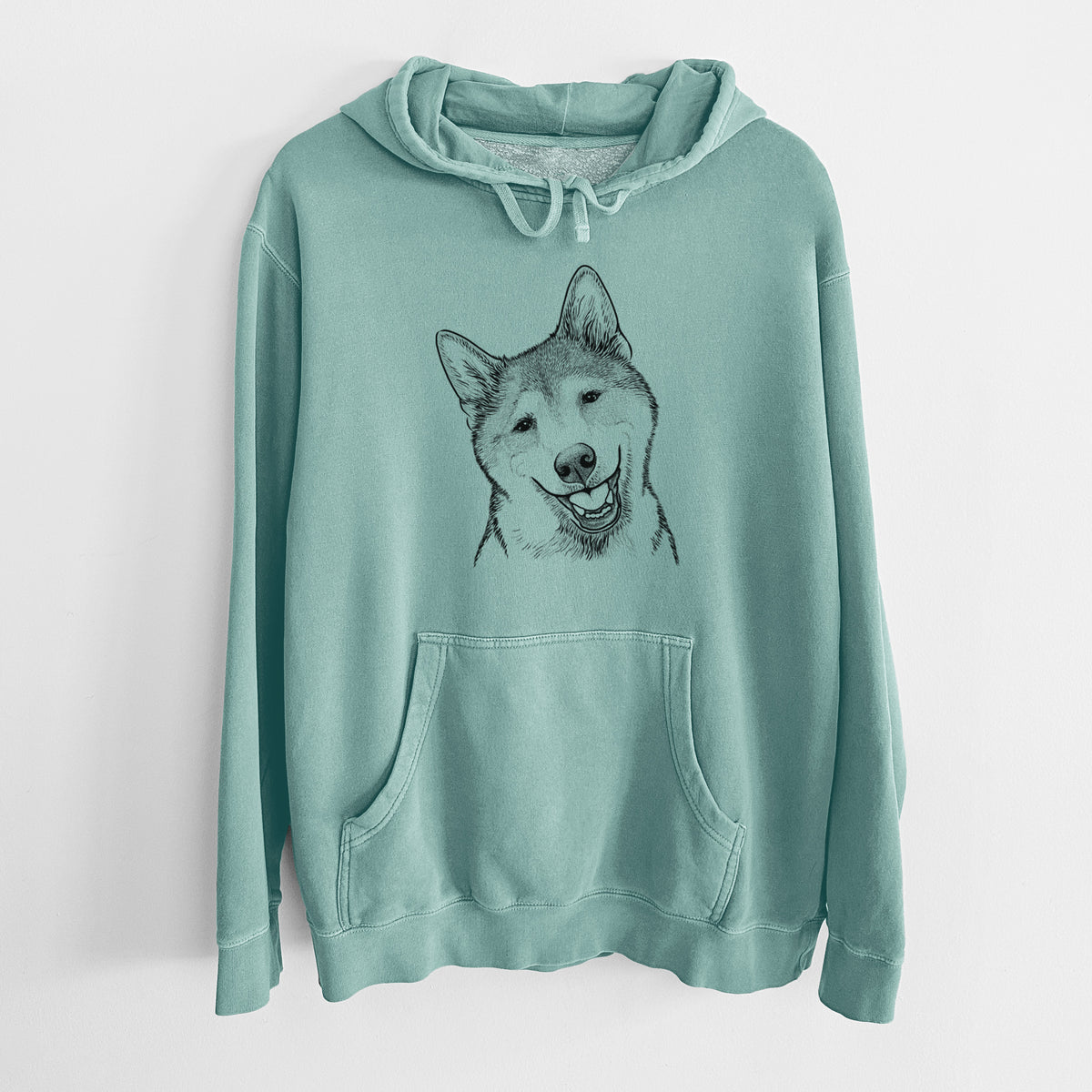 Bare Koby the Shiba Inu - Unisex Pigment Dyed Hoodie