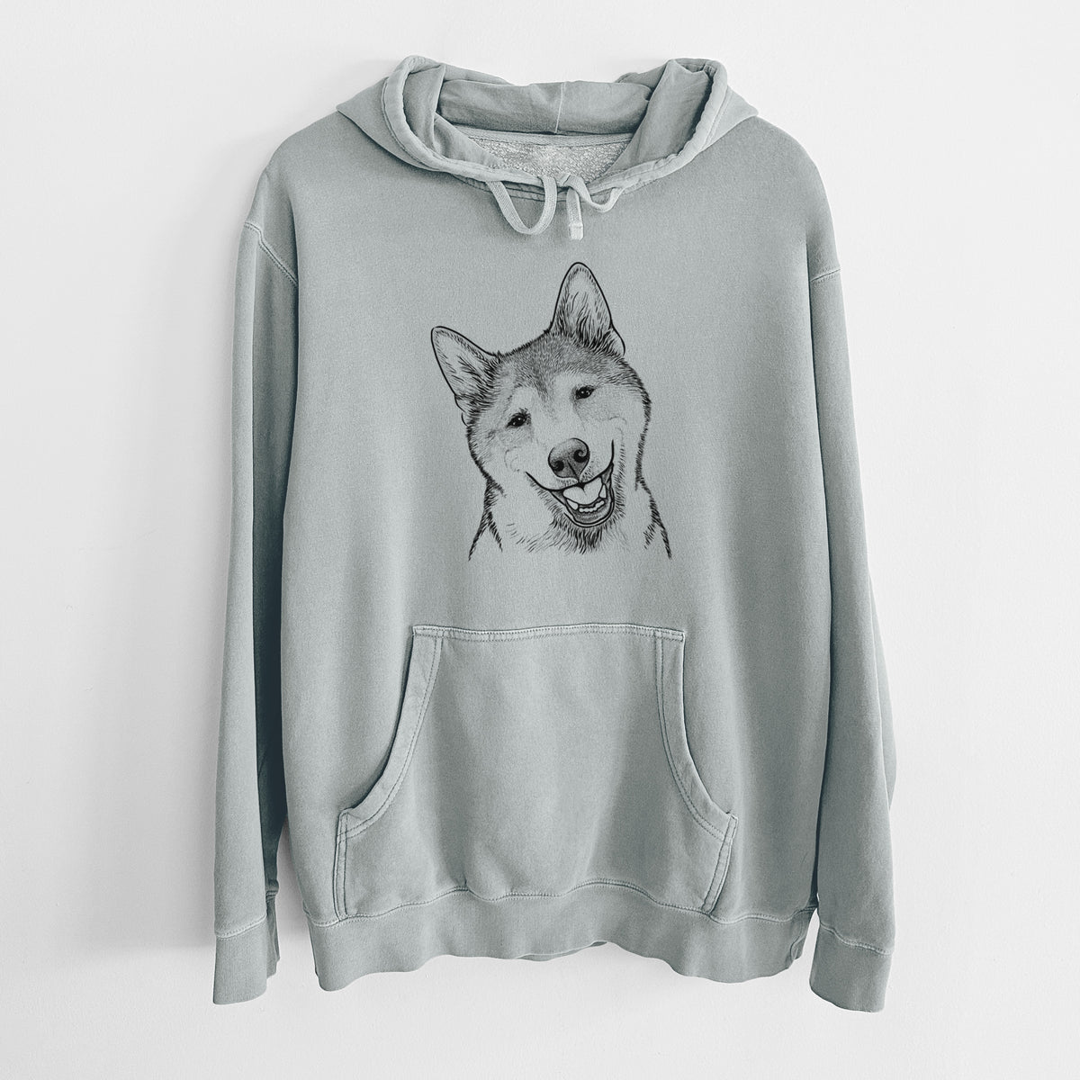 Bare Koby the Shiba Inu - Unisex Pigment Dyed Hoodie