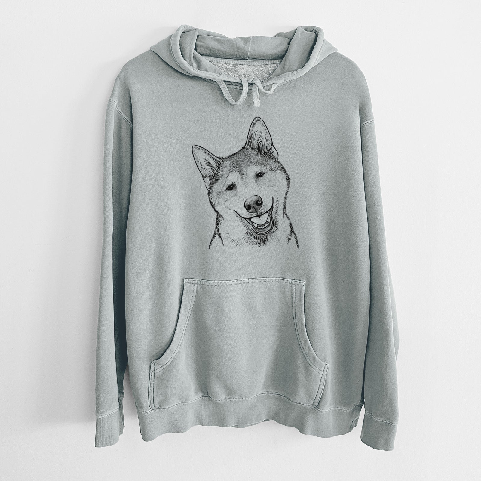 Bare Koby the Shiba Inu - Unisex Pigment Dyed Hoodie