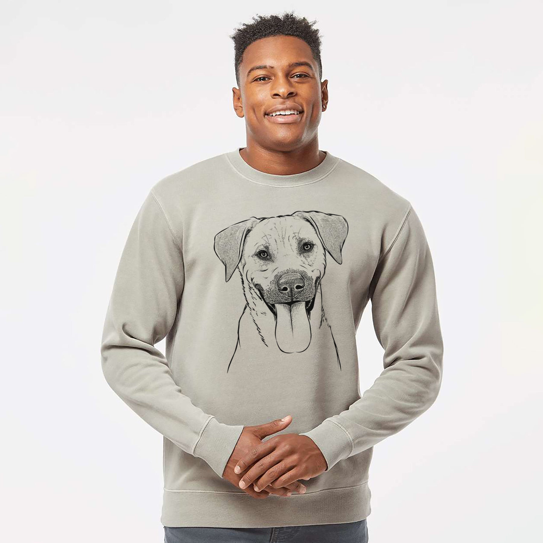 Bare Koda the Black Mouth Cur - Unisex Pigment Dyed Crew Sweatshirt