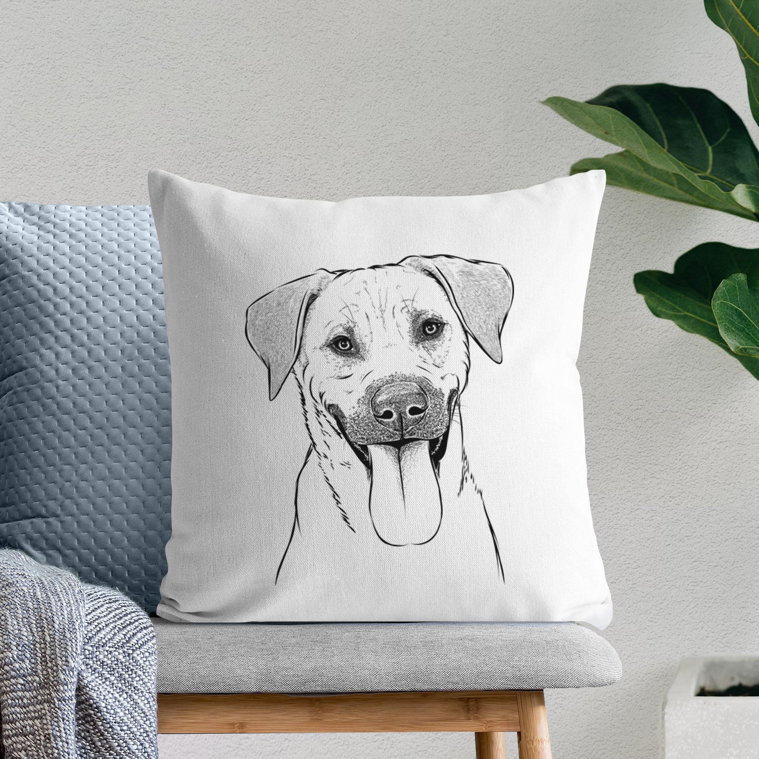 Koda the Black Mouth Cur - Throw Pillow Cover