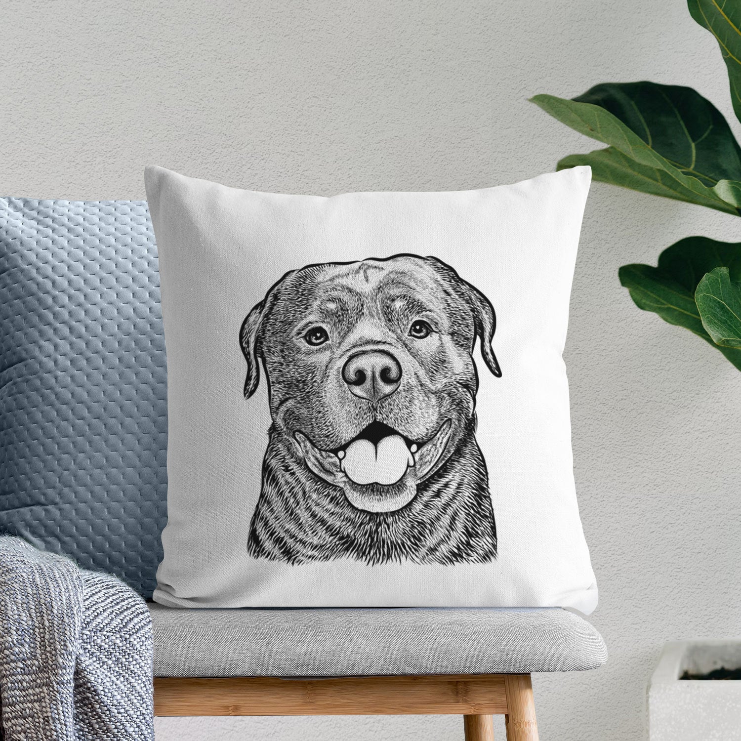 Kojak the Rottweiler - Throw Pillow Cover