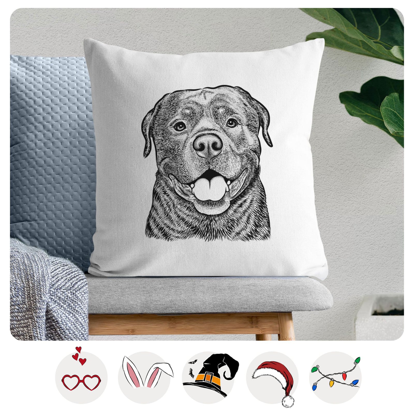Kojak the Rottweiler - Throw Pillow Cover