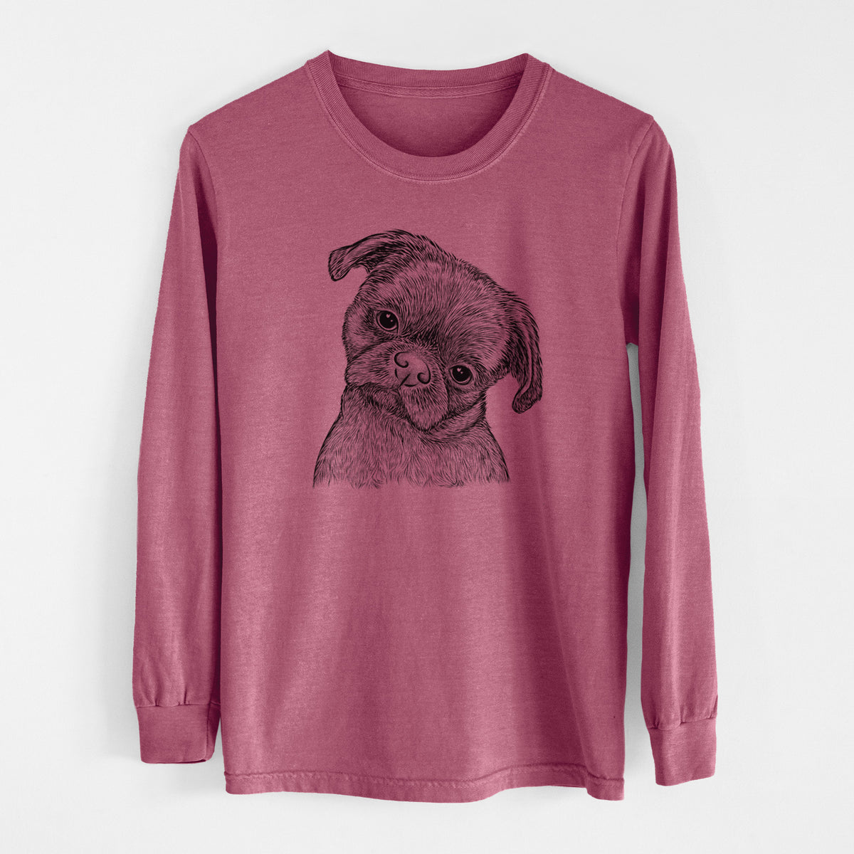 Bare Koko the Shih Tzu - Men's Heavyweight 100% Cotton Long Sleeve