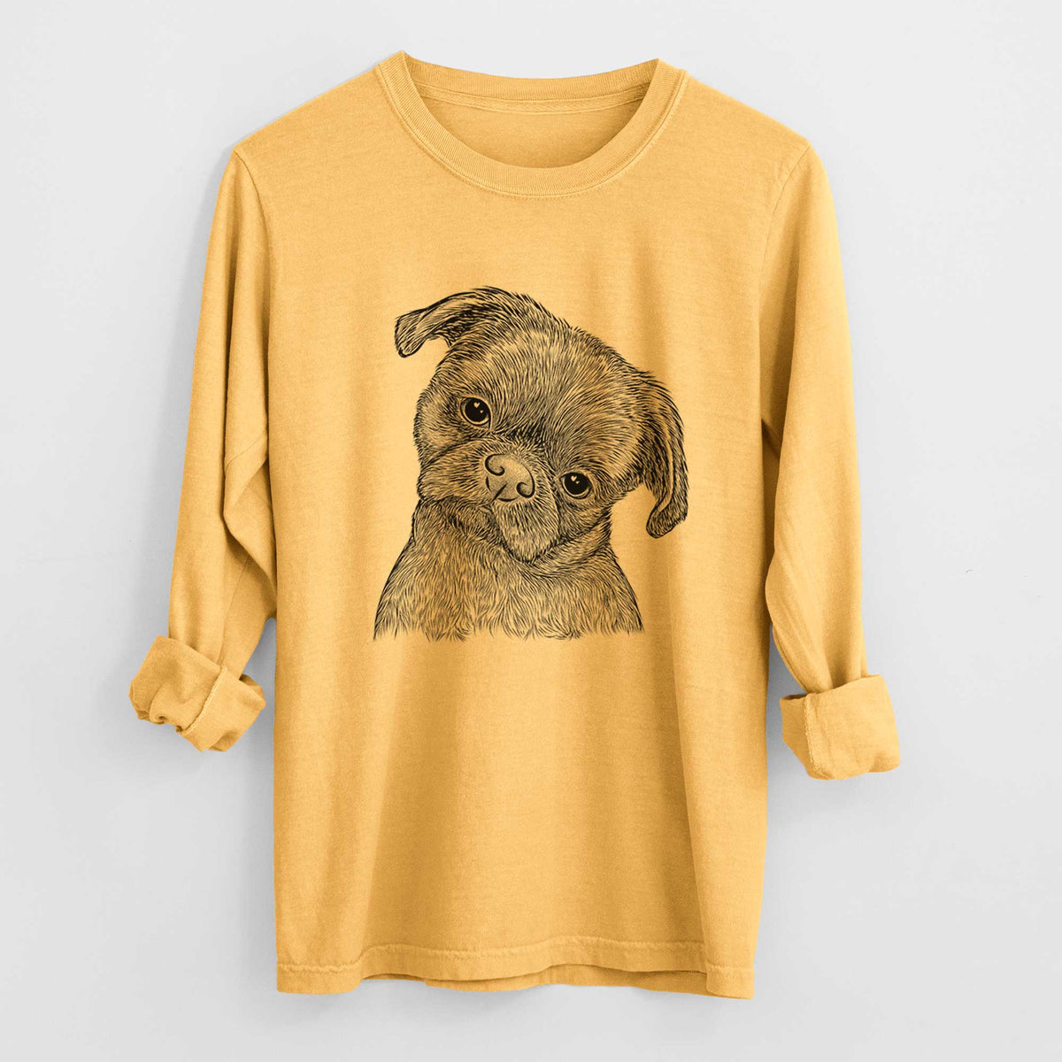 Bare Koko the Shih Tzu - Men's Heavyweight 100% Cotton Long Sleeve
